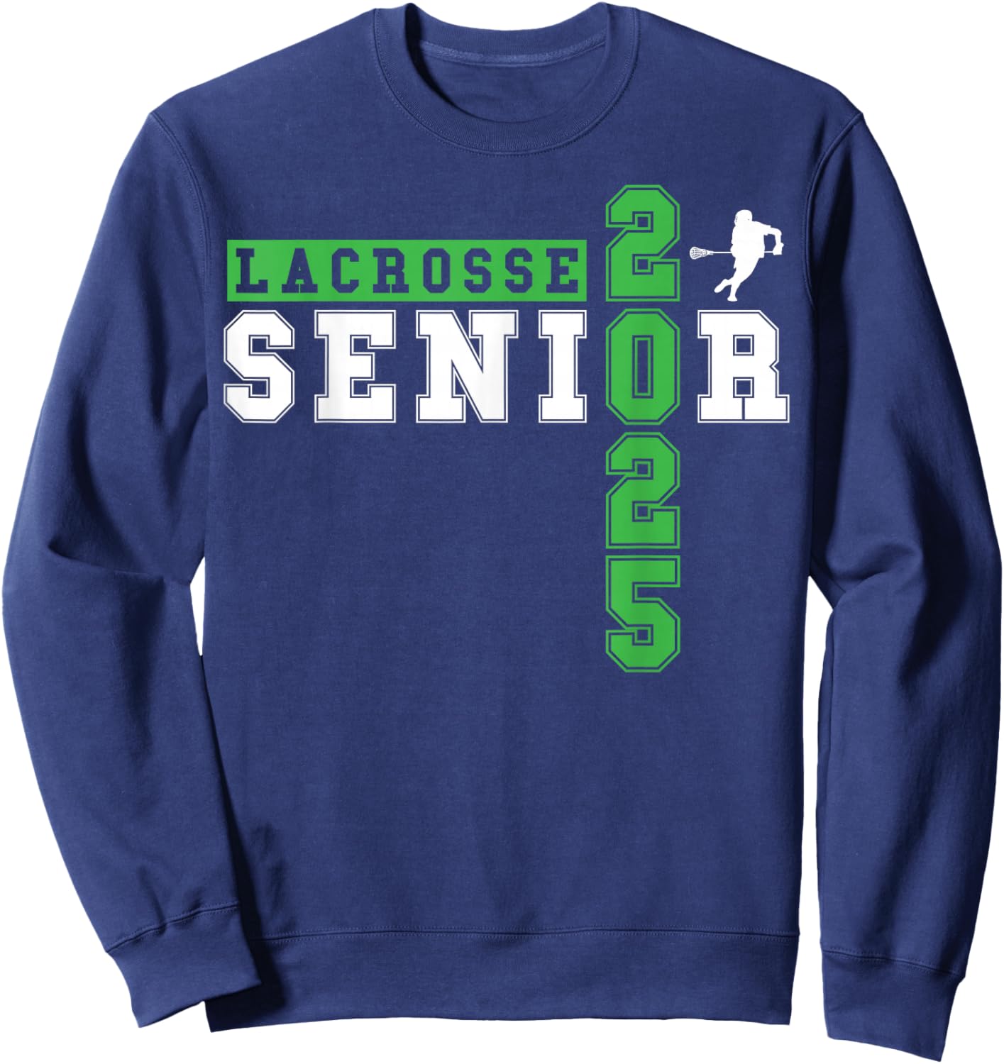 Lacrosse Senior Night Lacrosse Senior 2025 Graduation 17 Sweatshirt - Sweatshirt | Navy