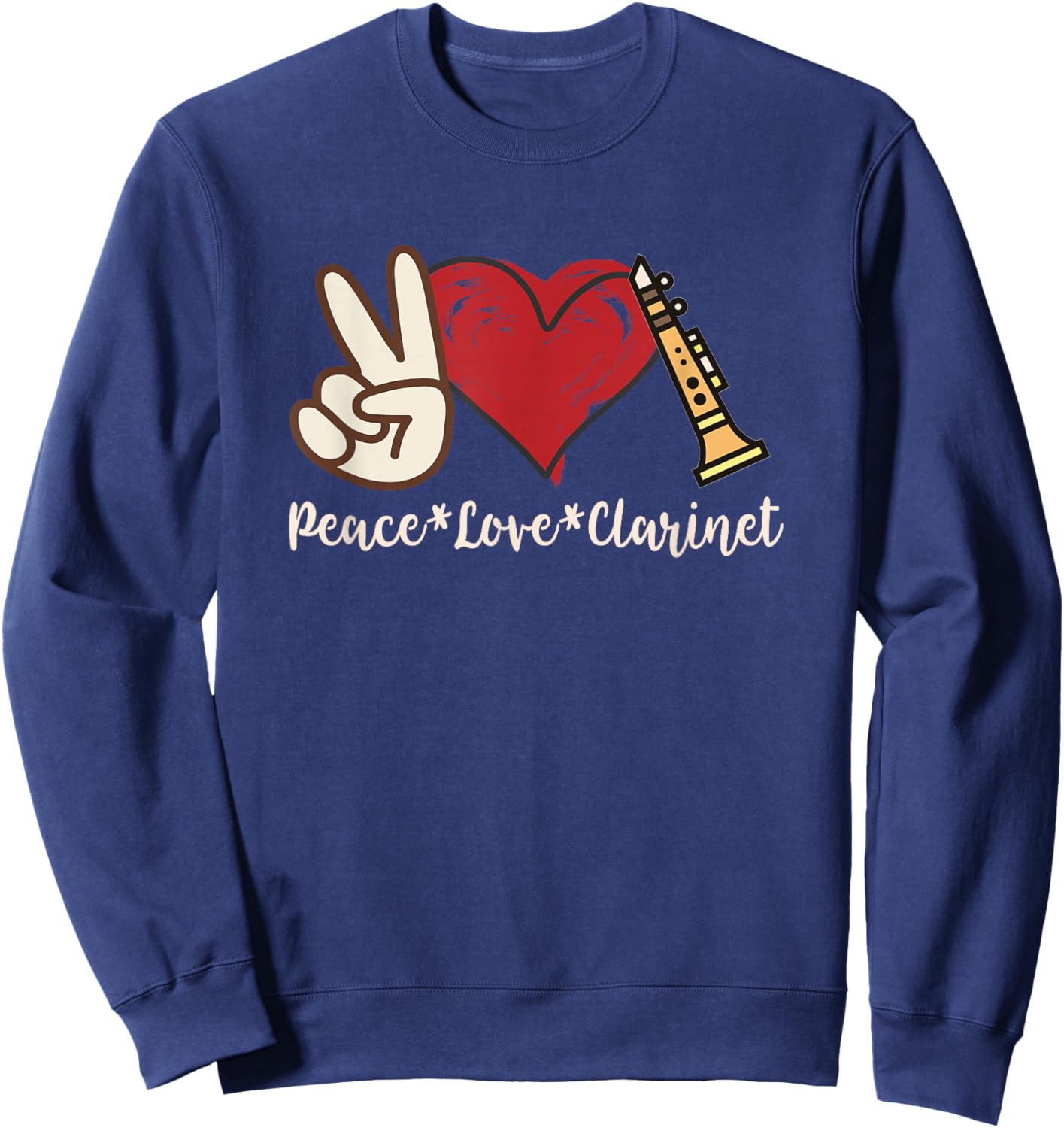 Peace Love Clarinet Sweatshirt - Sweatshirt | Navy