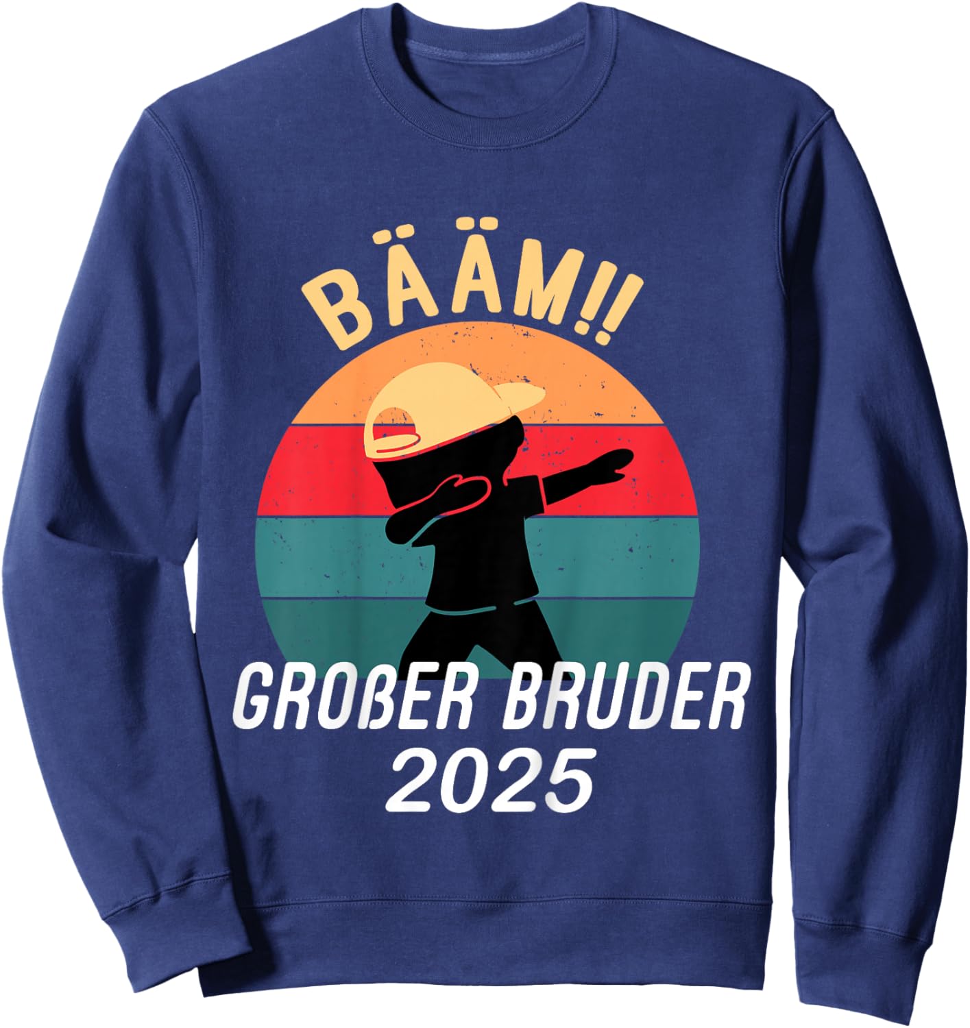 Bääm! Großer Bruder 2025 Geschenk Ankündigung Dab Geburt Sweatshirt - Sweatshirt | Navy