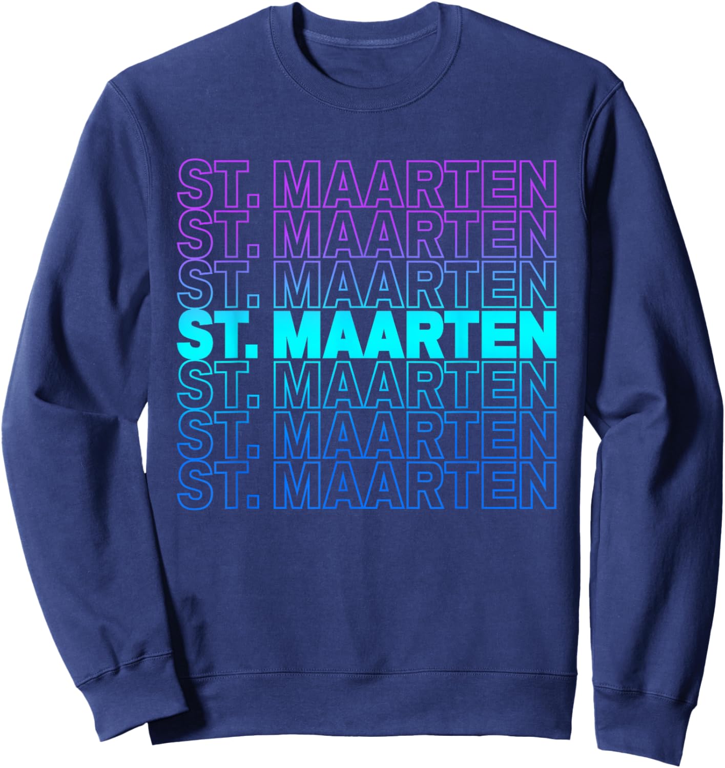 St Maarten Colorful Throwback Letter Girls Souvenir Sweatshirt - Sweatshirt | Navy