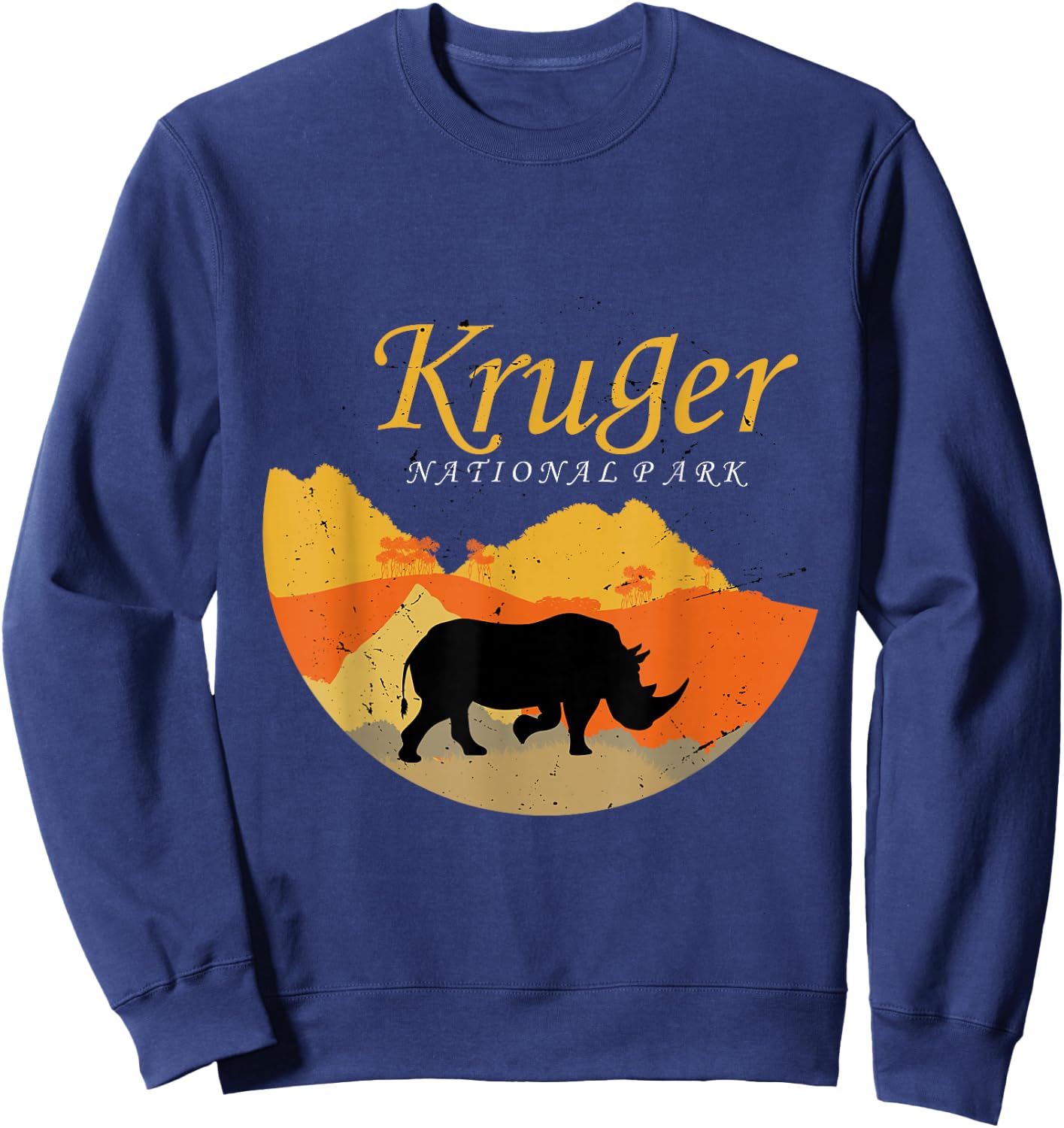 Rhino Africa Kruger National Park Safari Big Five Savanna Sweatshirt - Sweatshirt | Navy