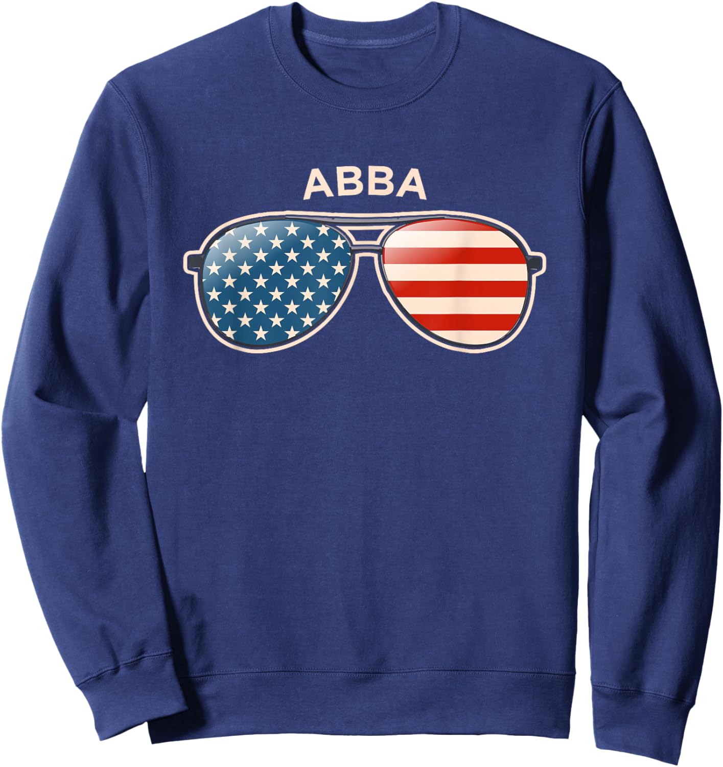 Abba, GA Vintage US Flag Sunglasses Sweatshirt - Sweatshirt | Navy