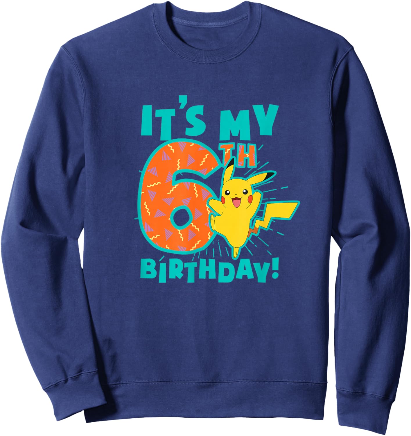 Pokémon Pikachu My Awesome 6th Birthday Cute Celebration Sweatshirt - Sweatshirt | Navy