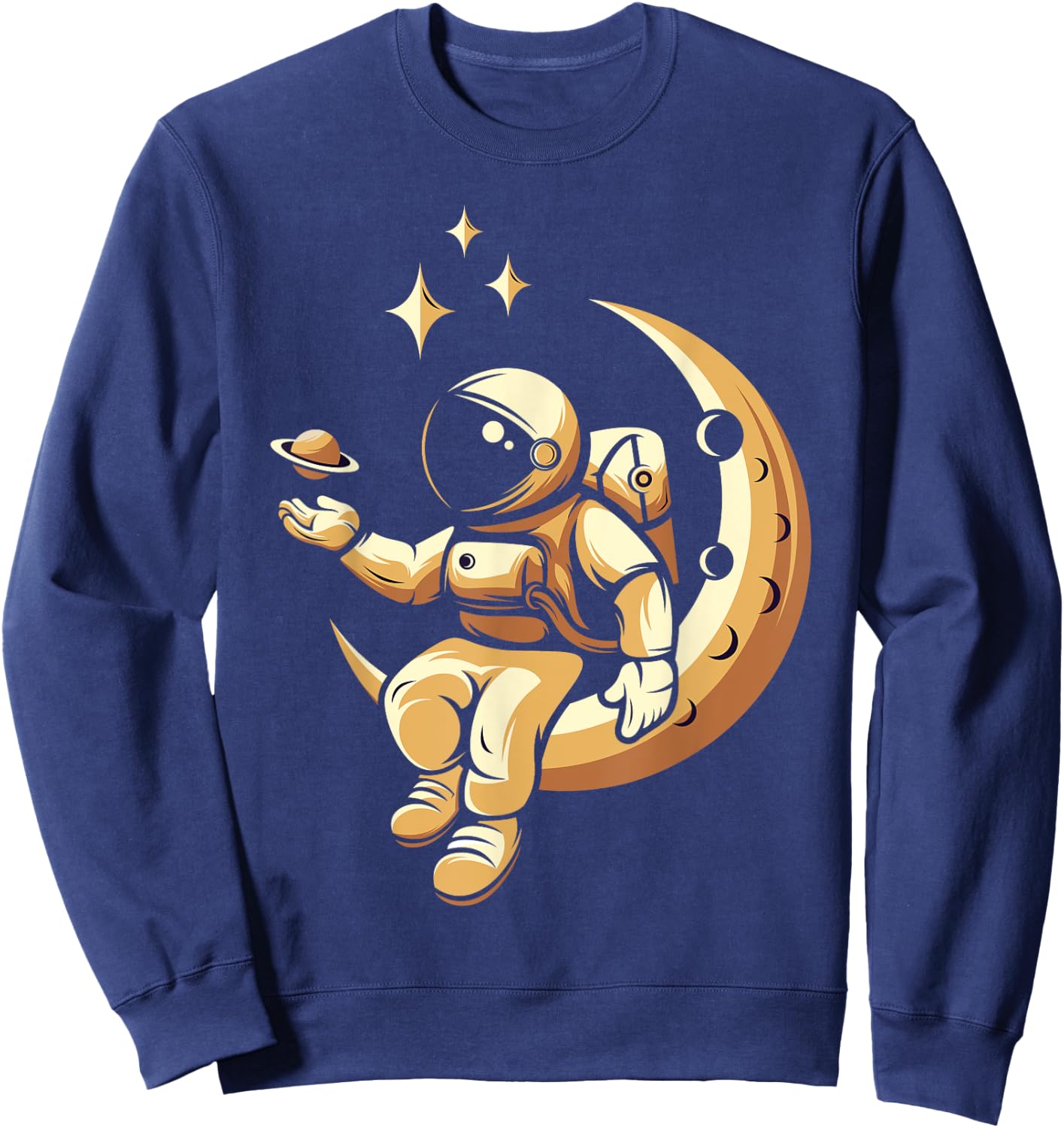 Moon Outer Space Planets Astronaut Sweatshirt - Sweatshirt | Navy