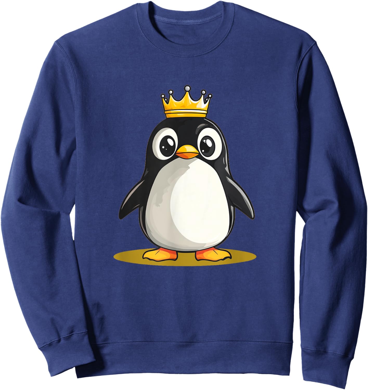 Funny Penguin with Crown for Castle and Kingdom Lovers Sweatshirt - Sweatshirt | Navy