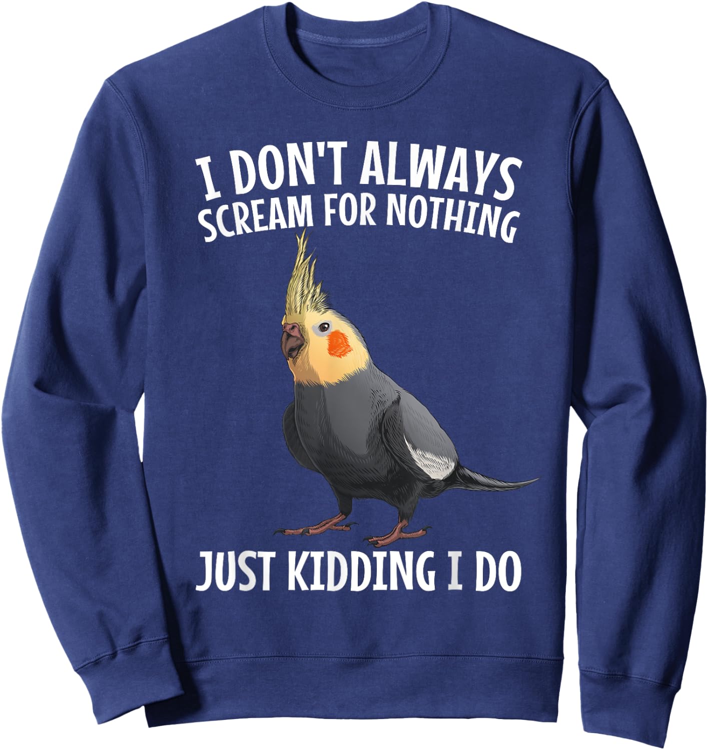 Cute Cockatiel Design Women Kids Quarrion Bird Lover Sweatshirt - Sweatshirt | Navy