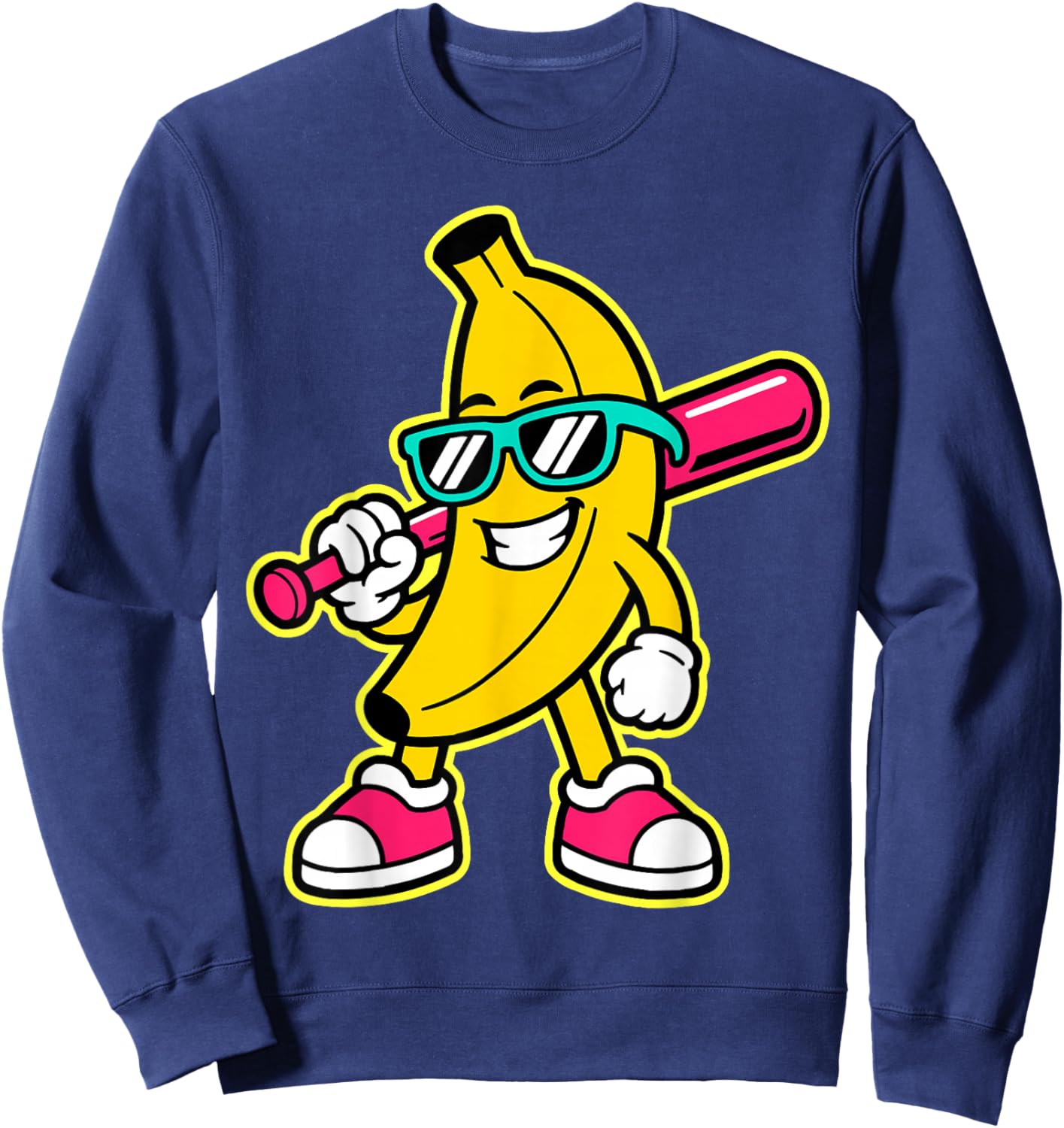 Banana Funny Cartoon Kids Youth Boys Girls Sweatshirt - Sweatshirt | Navy