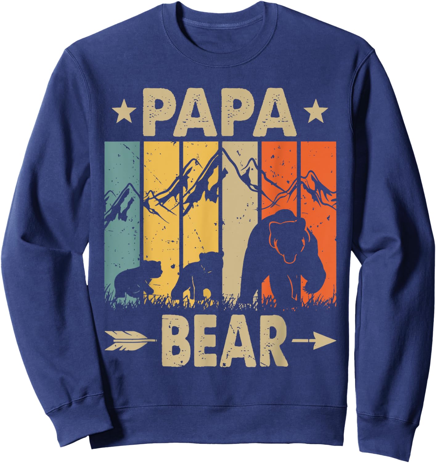 Papa Bear, Father of 2, Dad of two kids, Papa Bear and Cubs Sweatshirt - Sweatshirt | Navy