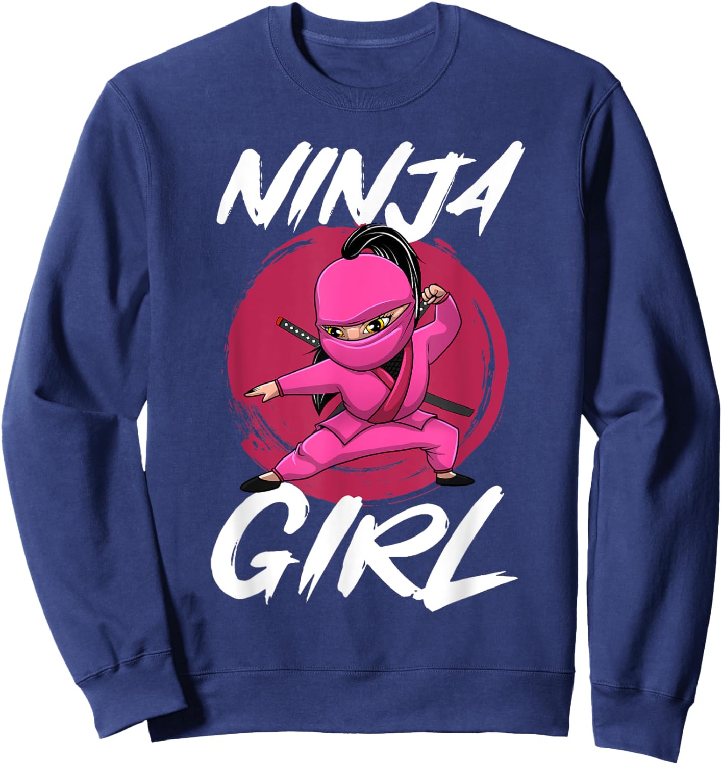 Cool Ninja Art Girls Shinobi Ninja Training Ninja Sweatshirt - Sweatshirt | Navy