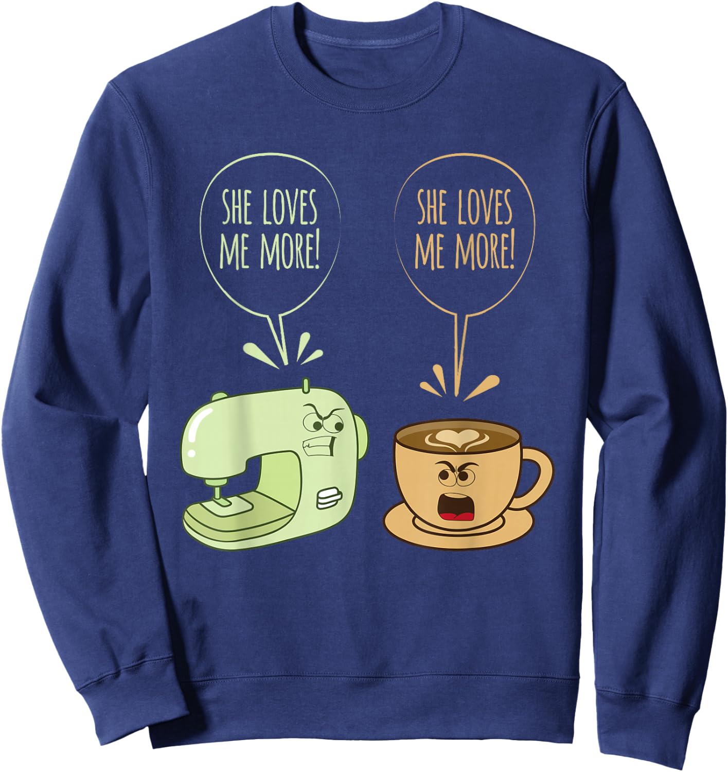 Sewing Machine Coffee Funny Sew Quilting Seamstress Sewer Sweatshirt - Sweatshirt | Navy