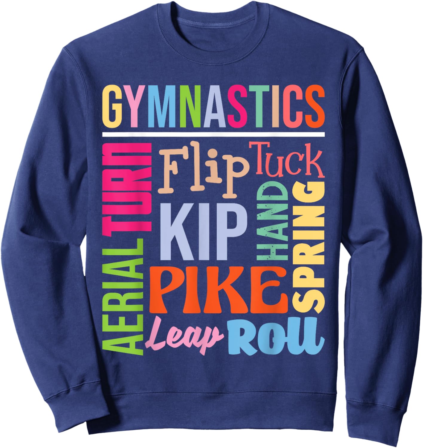 Gymnastics - Handspring Leap Tuck Gymnast Athlete Acrobatics Sweatshirt - Sweatshirt | Navy
