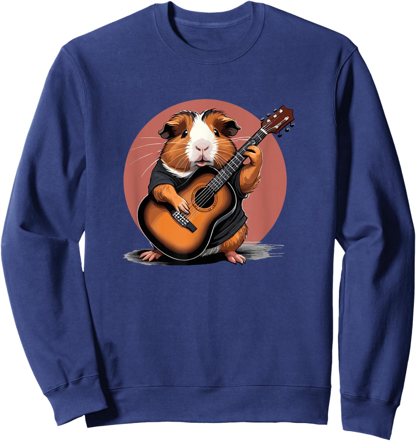 Guinea Pig playing Acoustic Guitar, Guinea Pig Guitarist Sweatshirt - Sweatshirt | Navy