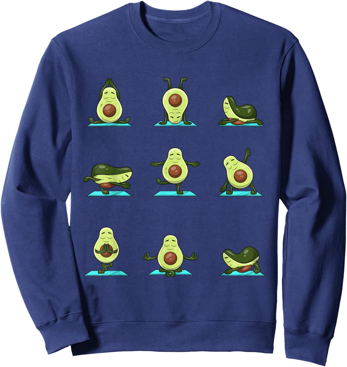 Funny Avocado Yoga Fitness Funny Exercising Gym Avocado Sweatshirt - Sweatshirt | Navy