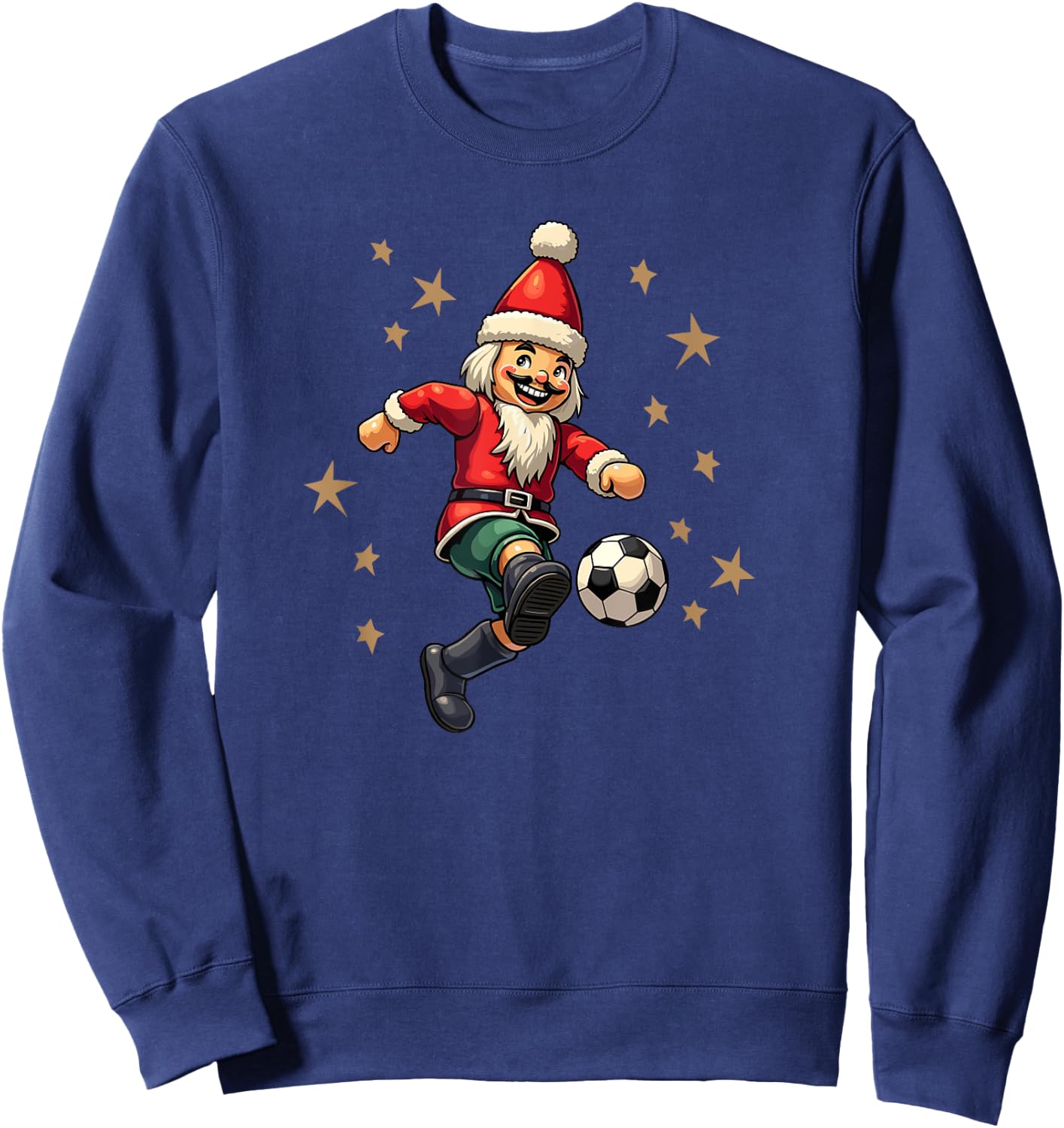 Nutcracker Playing Soccer Christmas Xmas Kids Sweatshirt - Sweatshirt | Navy