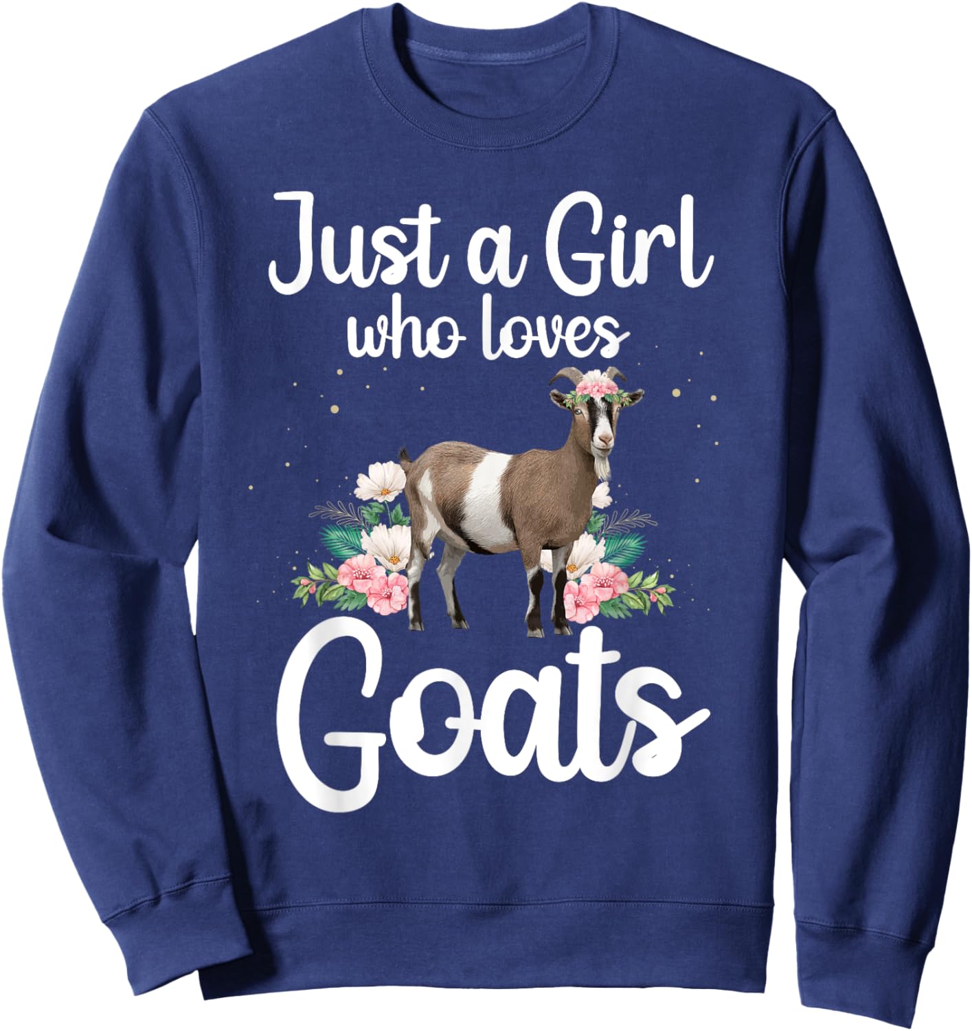 Cool Goat Art Girls Goat Farmer Pygmy Goat Lover Sweatshirt - Sweatshirt | Navy