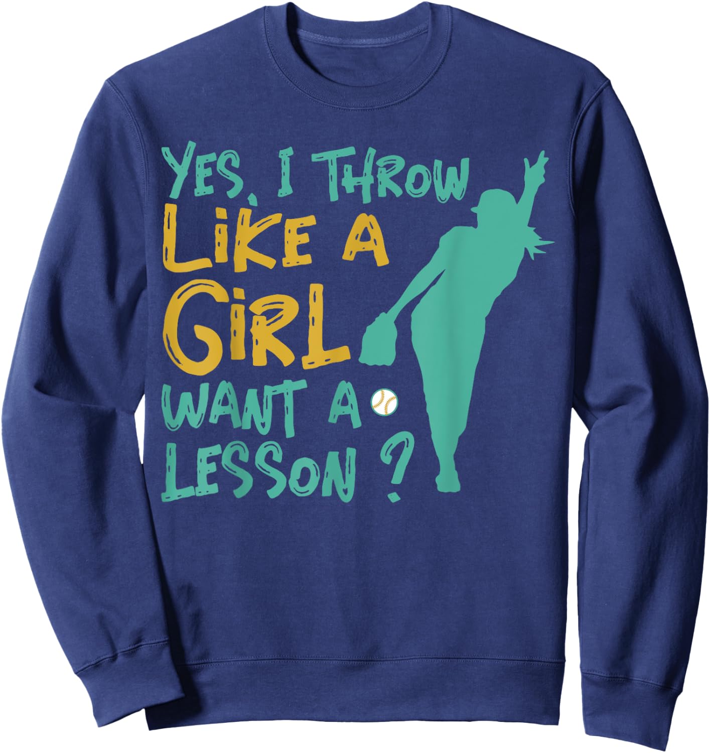 I Know I Play Like A Girl Softball Sweatshirt - Sweatshirt | Navy