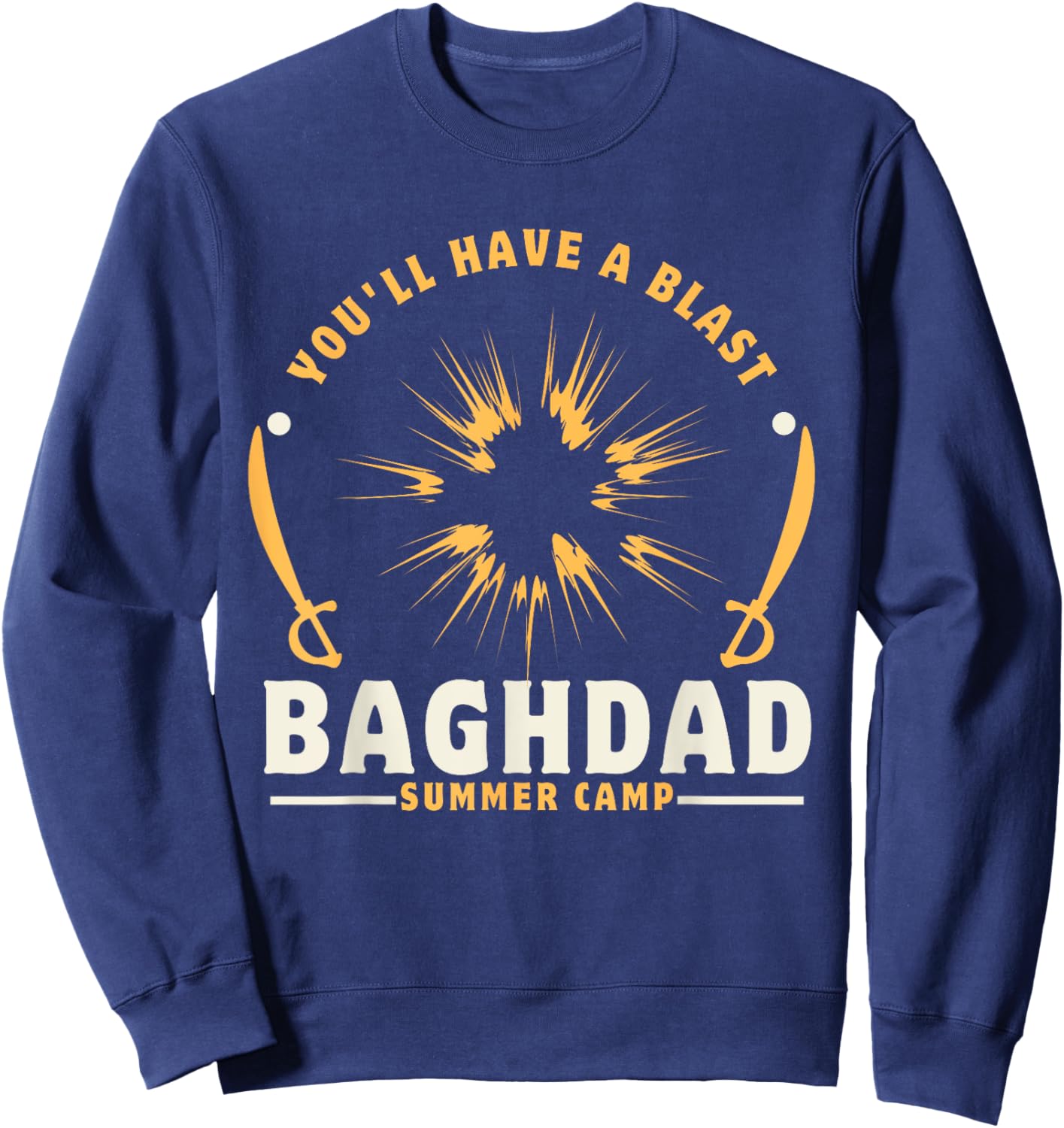 Baghdad Summer Camp USA Veterans Iraq War Military Sweatshirt - Sweatshirt | Navy