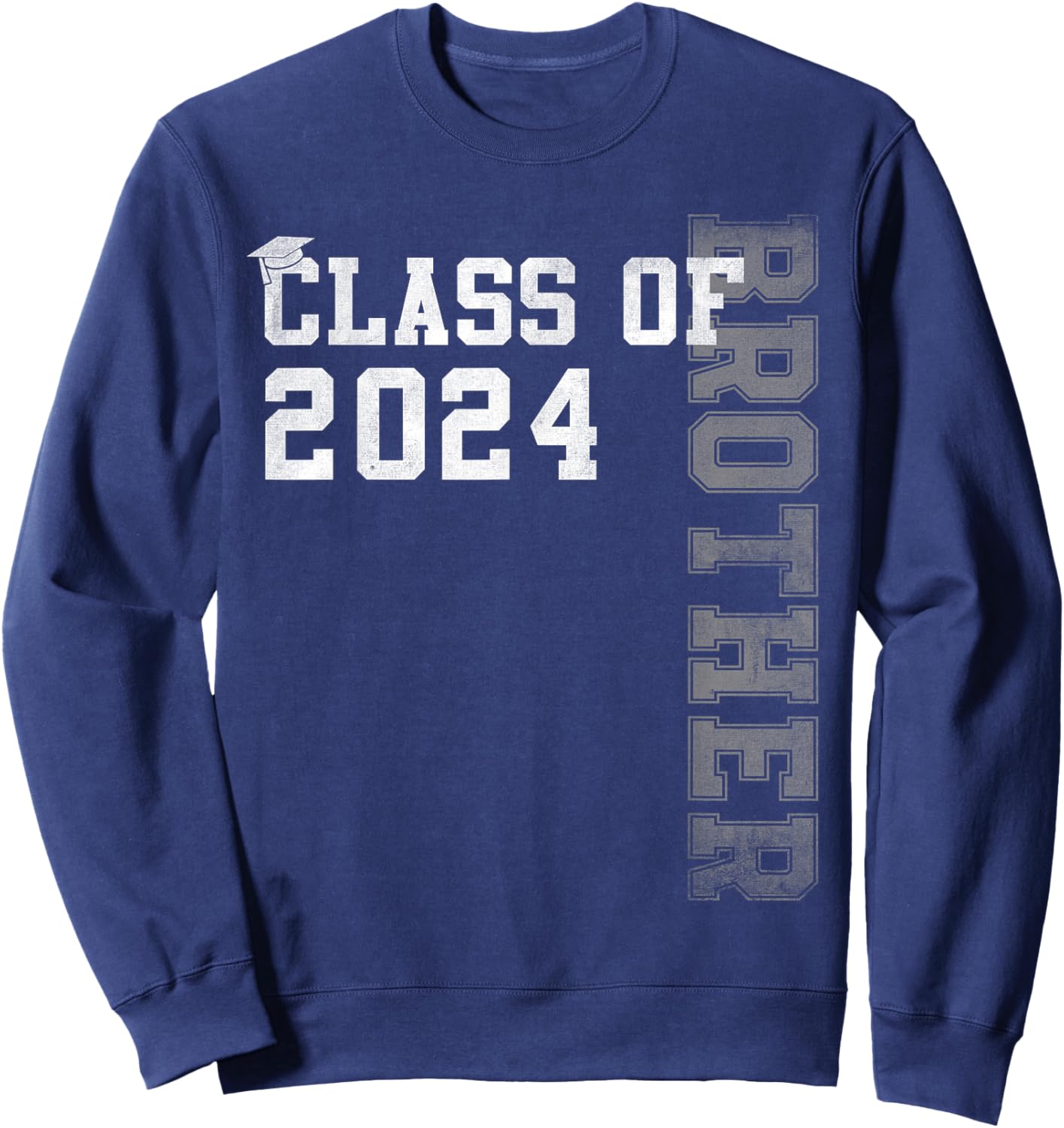 Brother Senior 24 Proud Brother Of A Class Of 2024 Graduate Sweatshirt - Sweatshirt | Navy