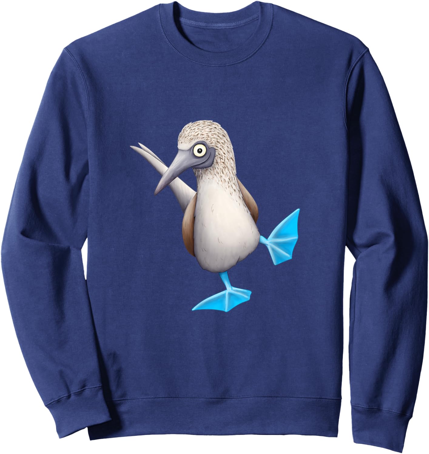 Skizzenmonster Quirky Seabird Gifts Blue Foot Booby Drawing Funky Dancing Tropical Bird Sweatshirt - Sweatshirt | Navy