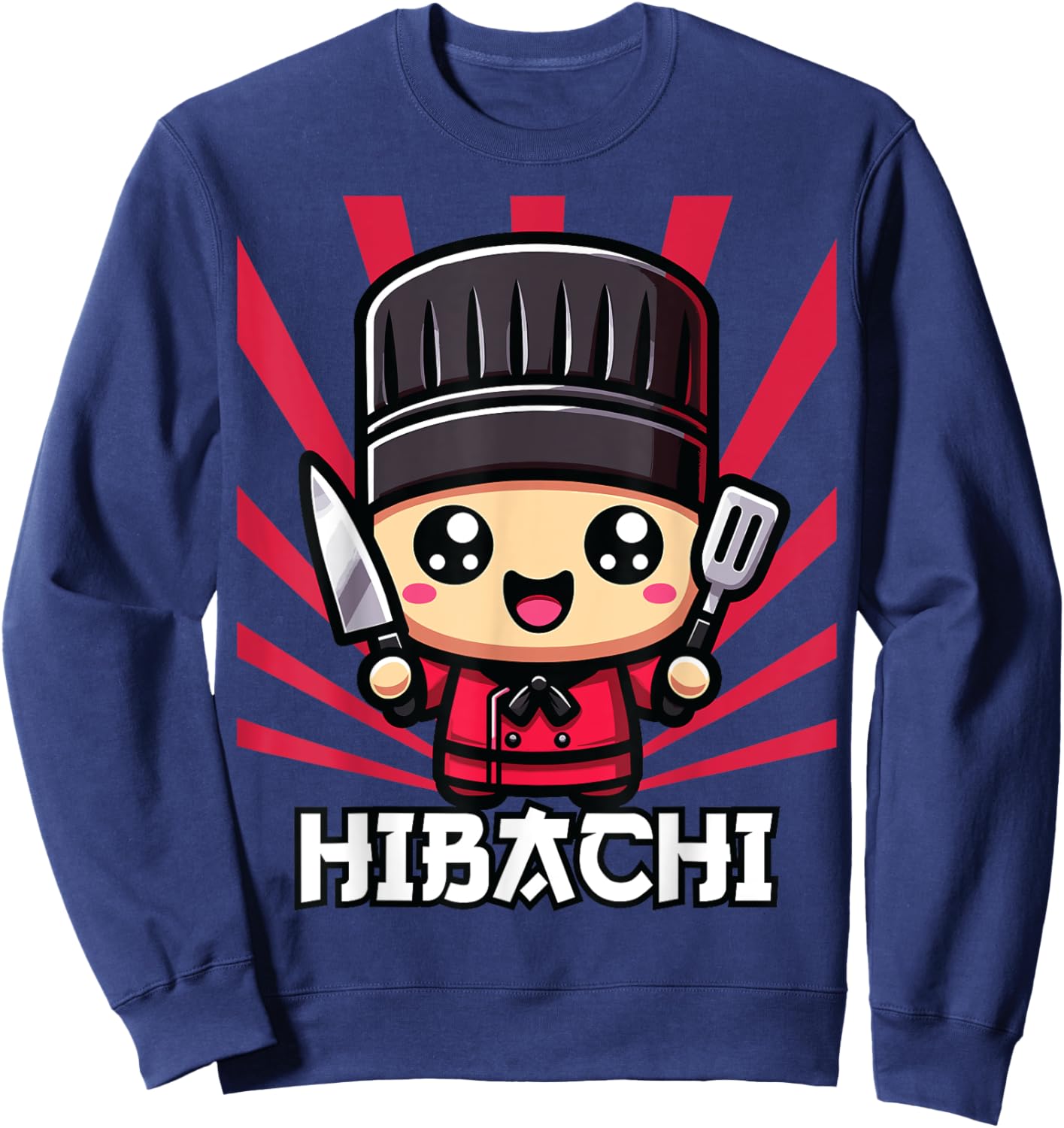 Hibachi Chef, Kawaii Hibachi , Small Sweatshirt - Sweatshirt | Navy