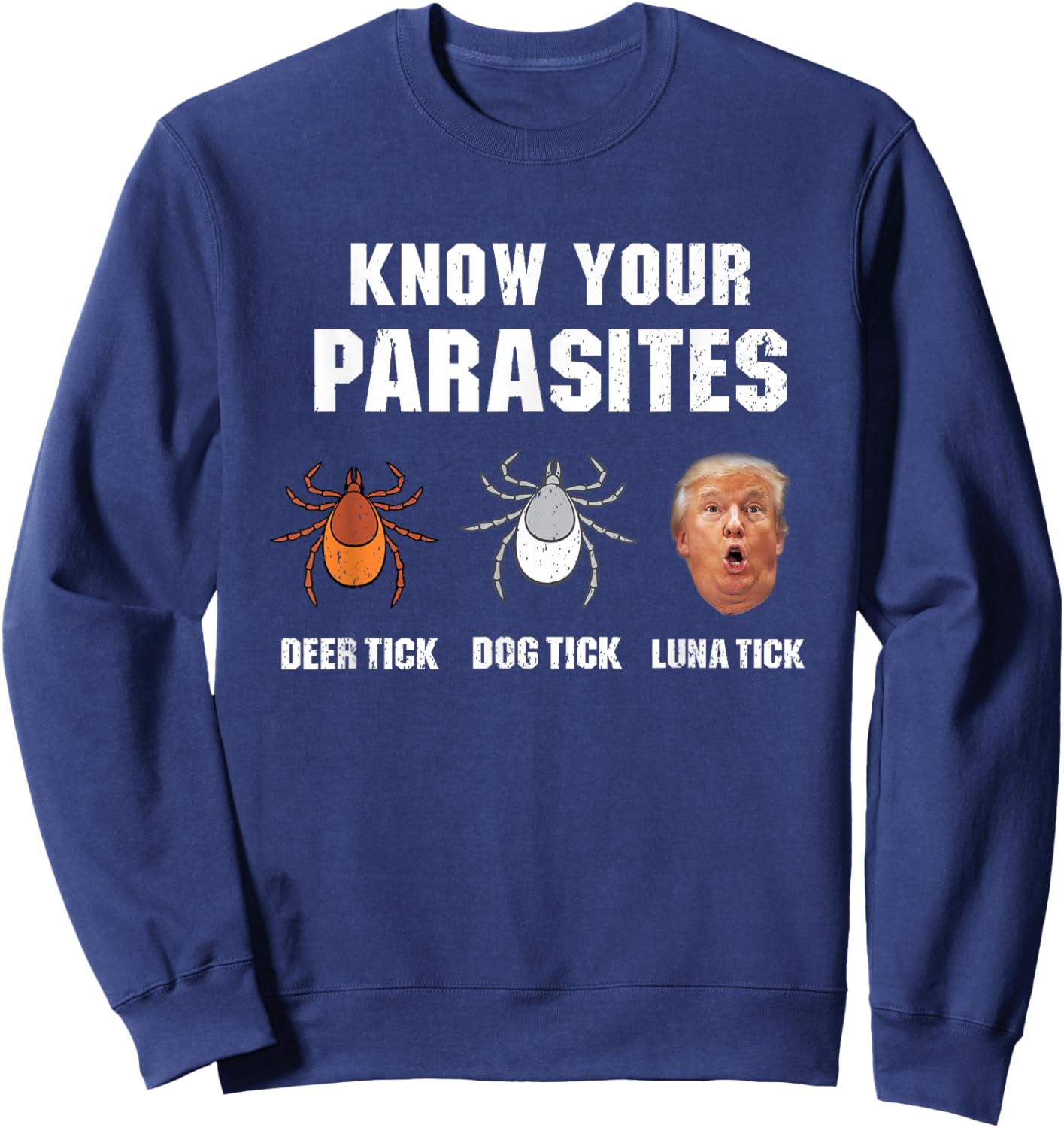 Know Your parasites - Funny Anti Trump Sweatshirt - Sweatshirt | Navy