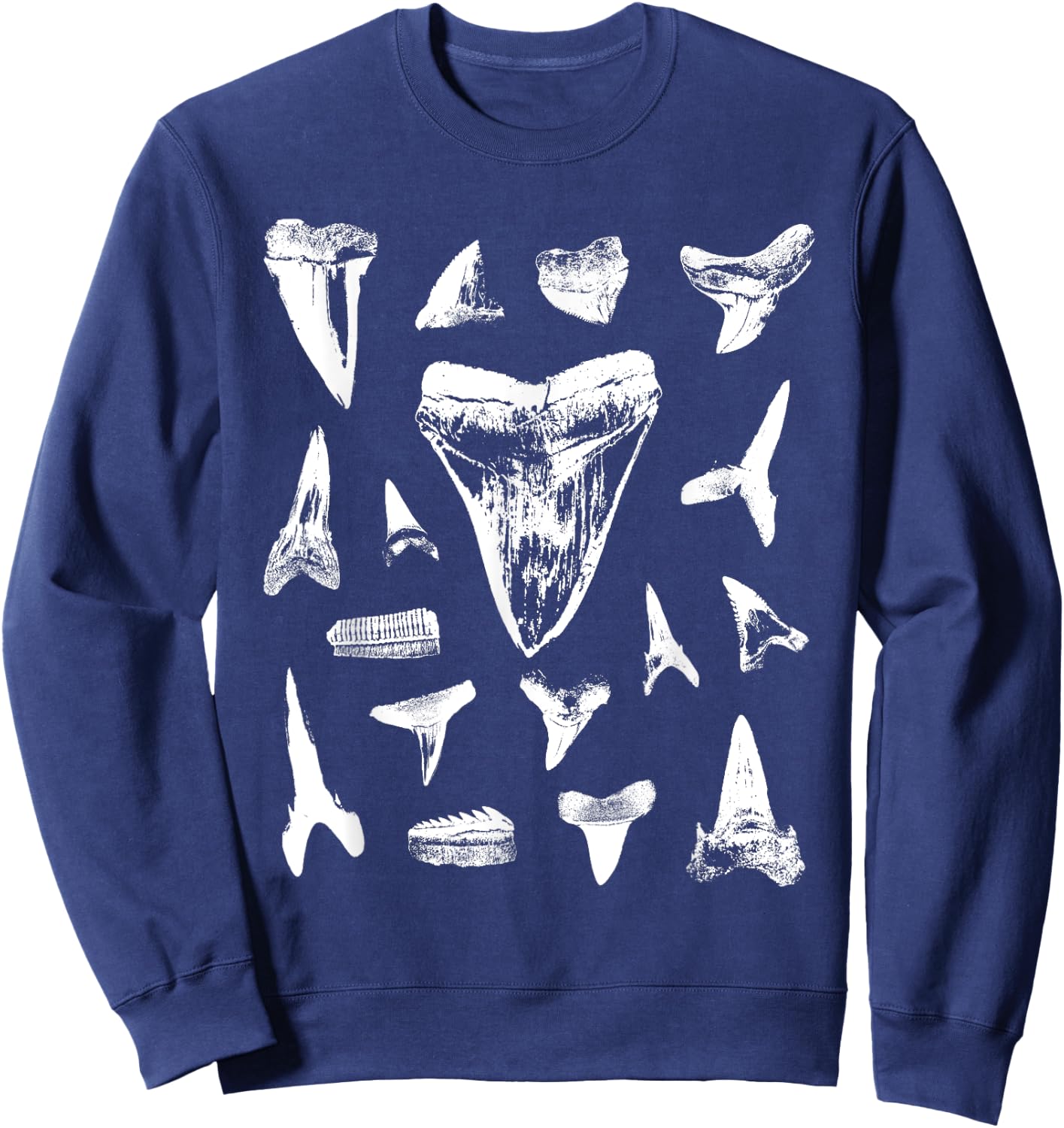 Shark Teeth Fossil Collector Tooth Hunter Geology Fossils Sweatshirt - Sweatshirt | Navy