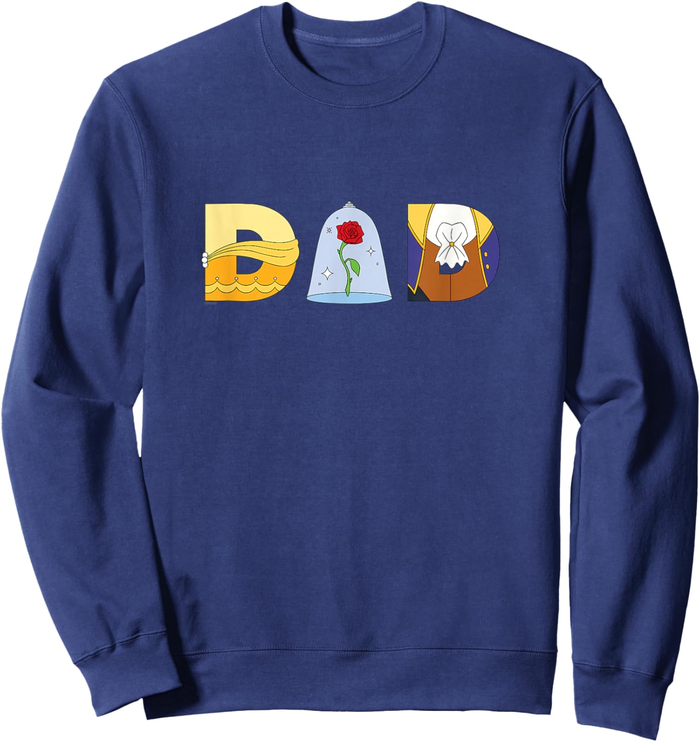 Disney Beauty and the Beast Belle Father’s Day Birthday Dad Sweatshirt - Sweatshirt | Navy