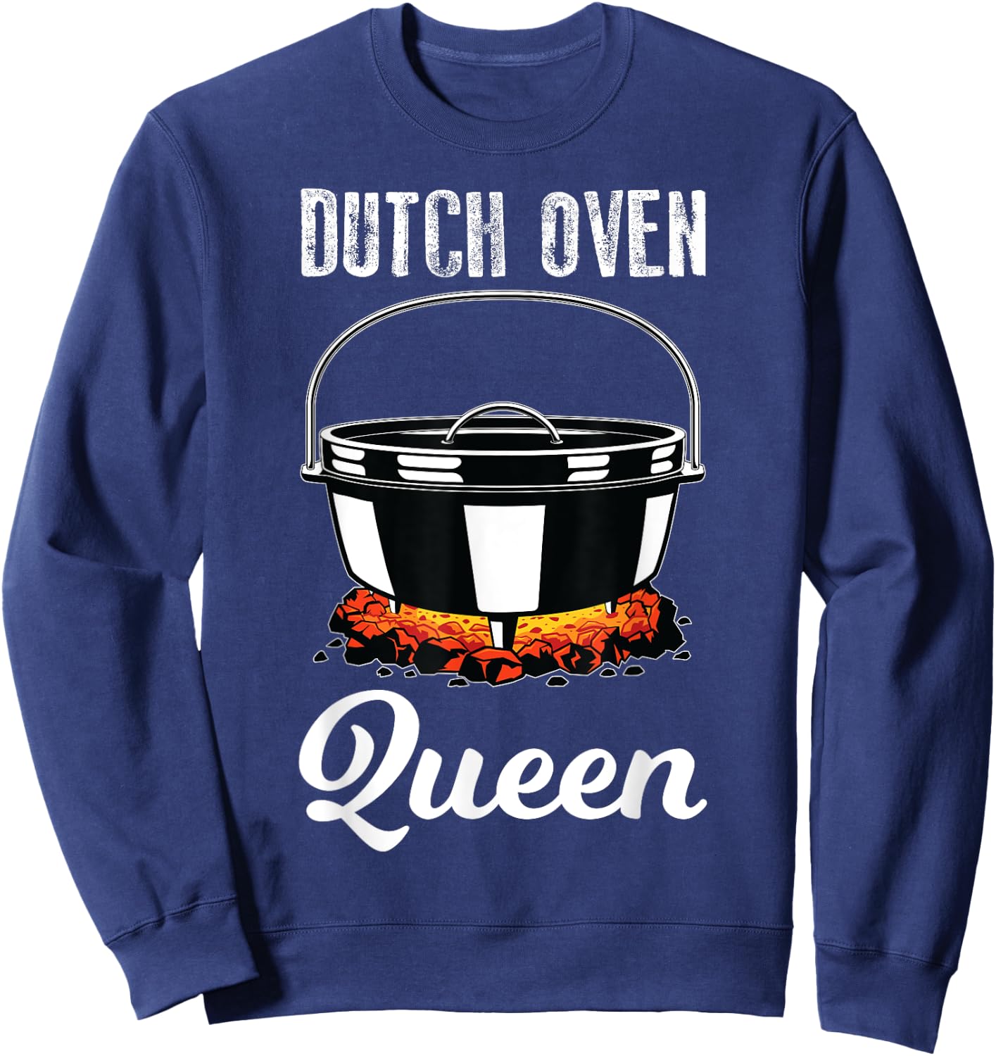 Outdoor Campfire Cooking Dutch Oven Queen Sweatshirt - Sweatshirt | Navy