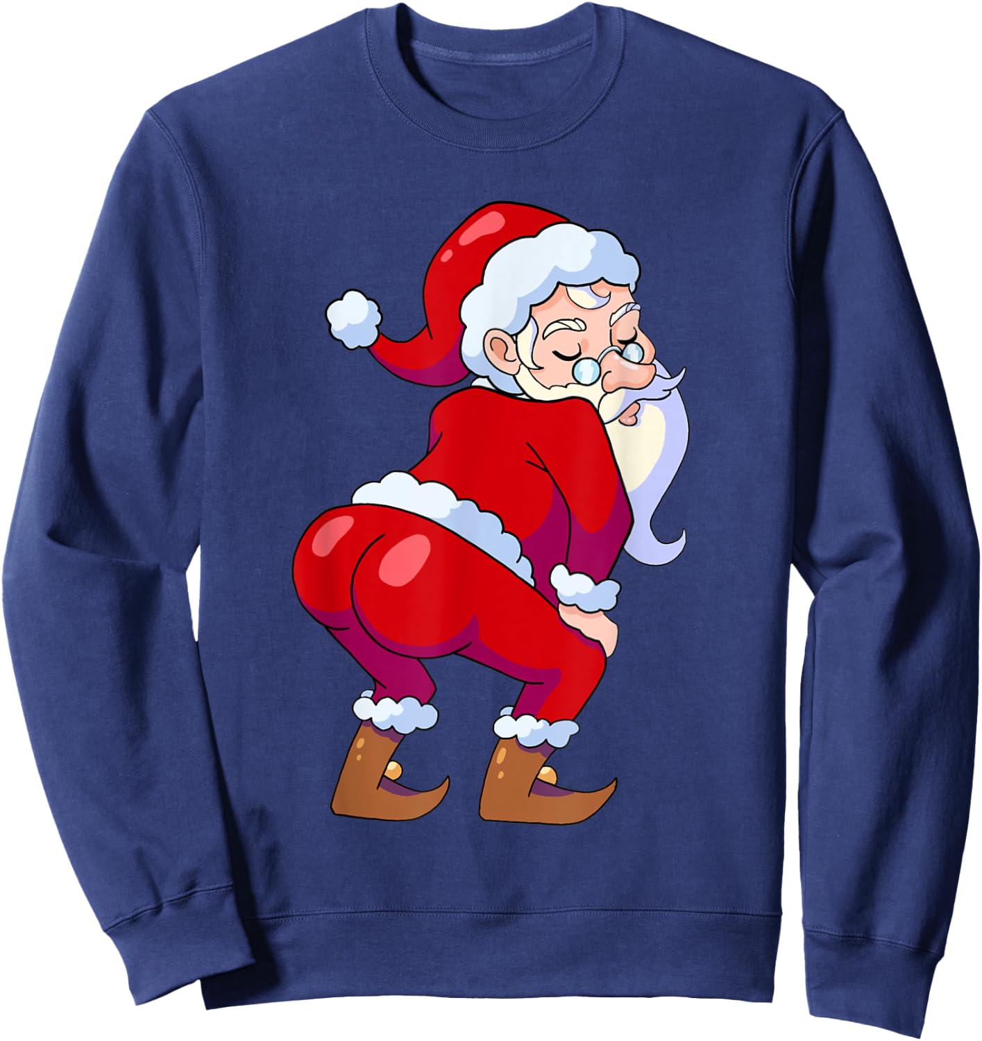 Santa Claus Shaking Booty Twerking Christmas Men Women Sweatshirt - Sweatshirt | Navy