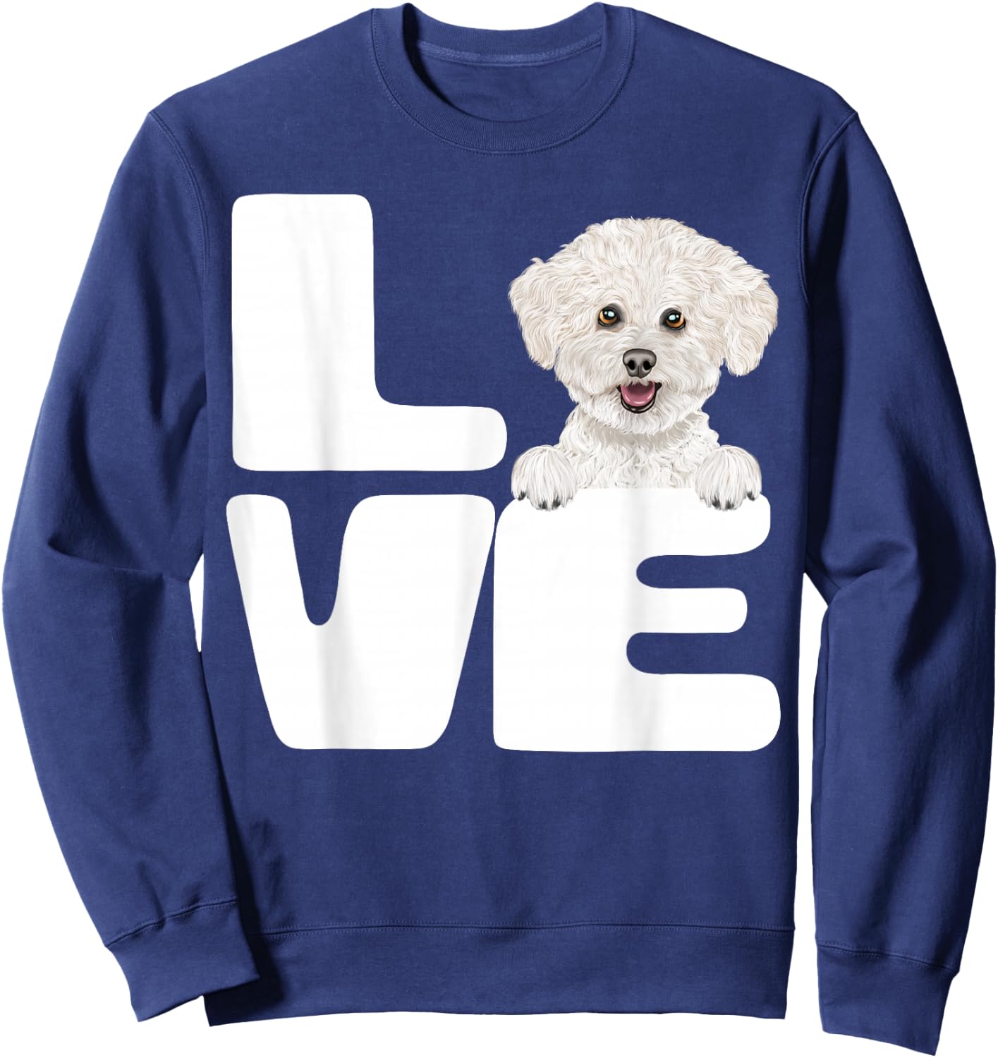 I Love My Bichons Frise Dog Lover Sweatshirt - Sweatshirt | Navy