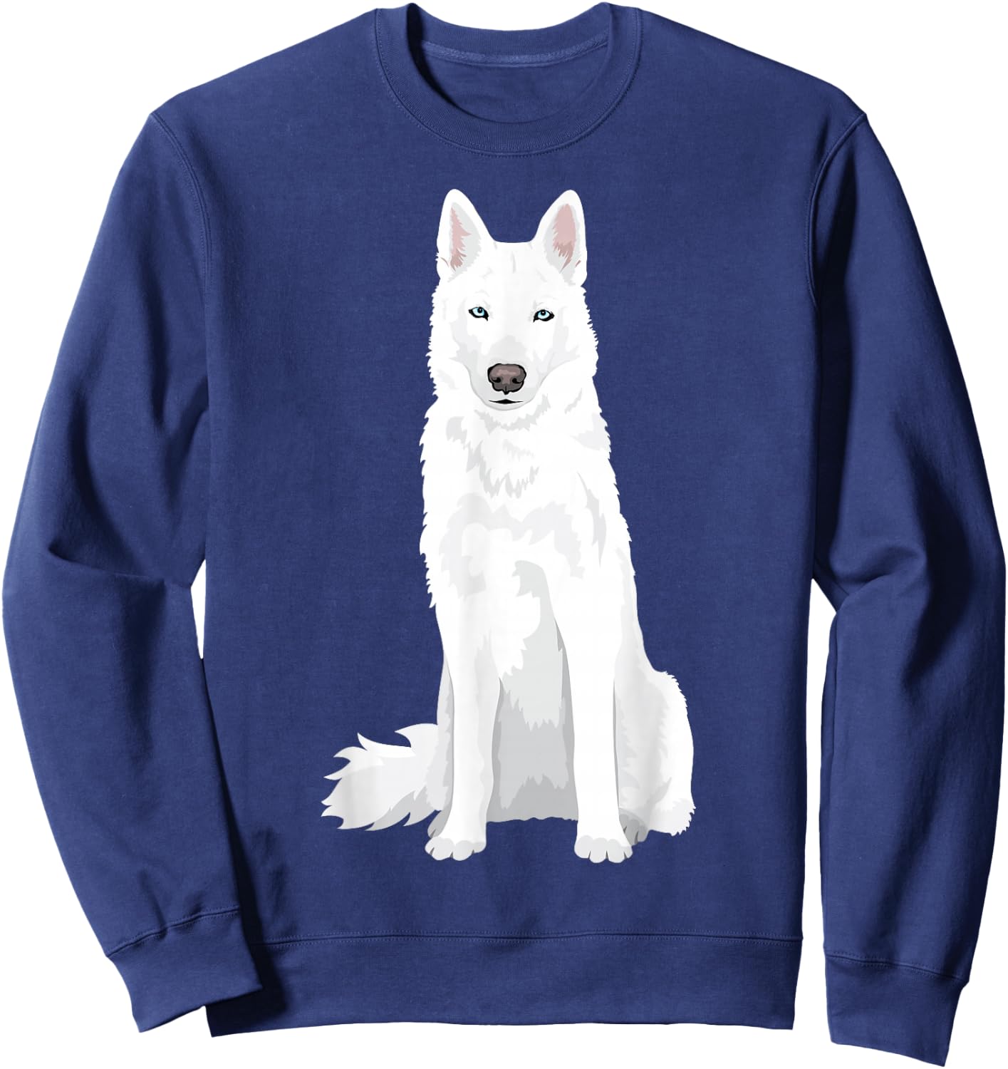 beautiful white Siberian Husky - sweet white Snow dog Sweatshirt - Sweatshirt | Navy