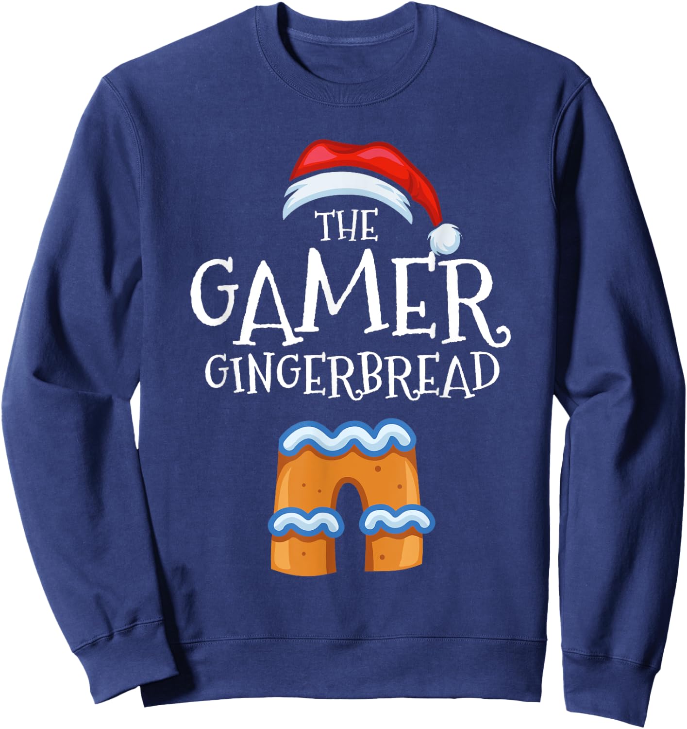 Gamer Gingerbread Family Matching Group Christmas Gift Sweatshirt - Sweatshirt | Navy