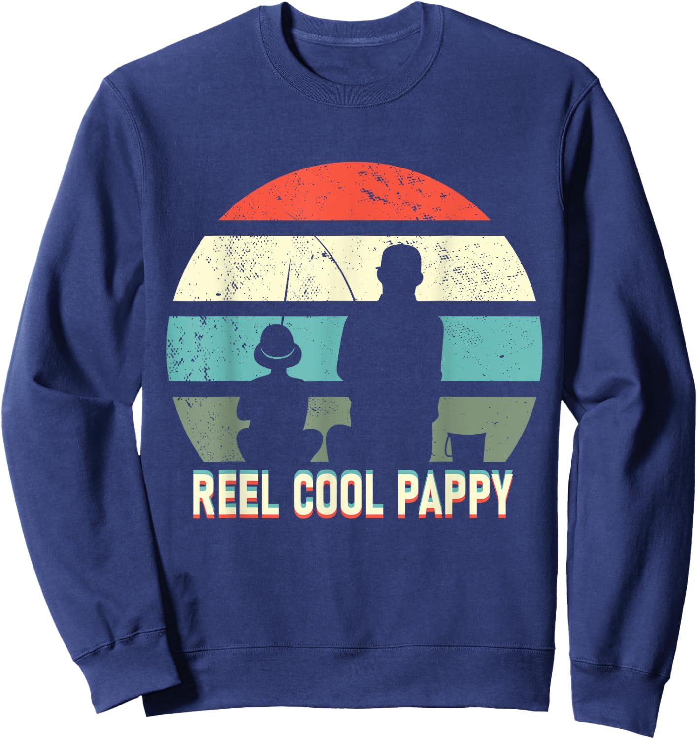 reel cool Pappy fisherman grandpa father's day Fishing gifts Sweatshirt - Sweatshirt | Navy