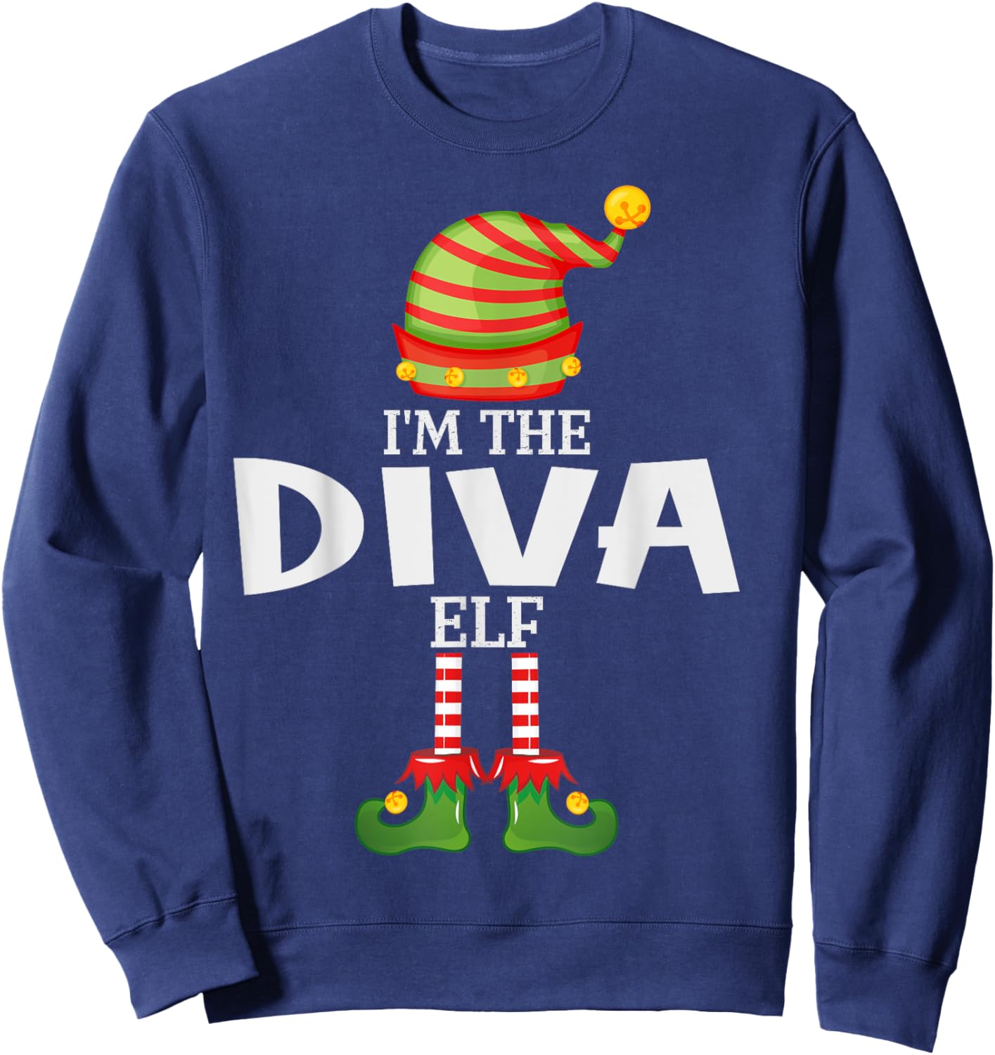 I'm The Diva Elf Christmas Matching Pajama Sweatshirt - Sweatshirt | Navy