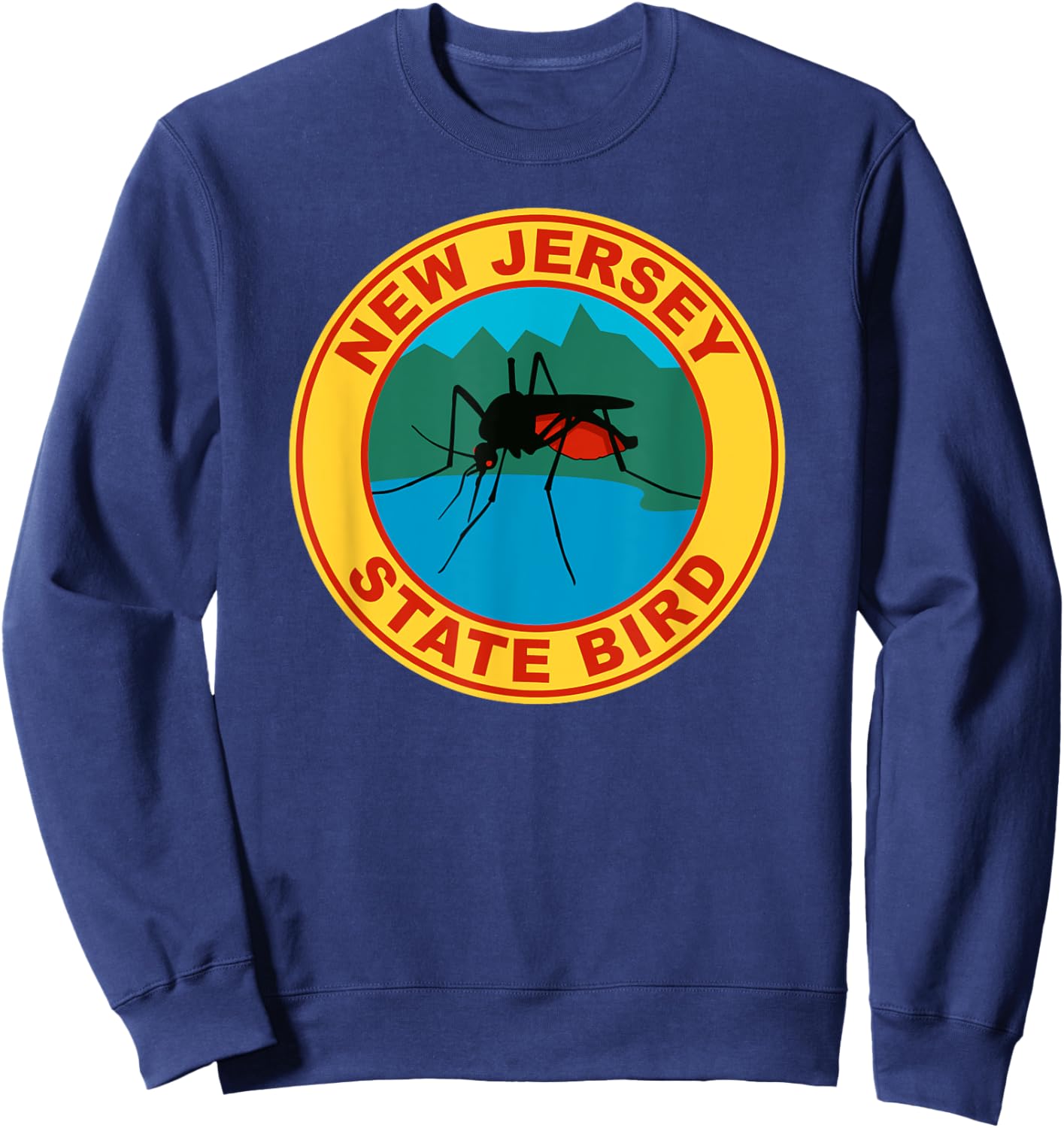 Funny New Jersey Mosquito State Bird Sweatshirt - Sweatshirt | Navy