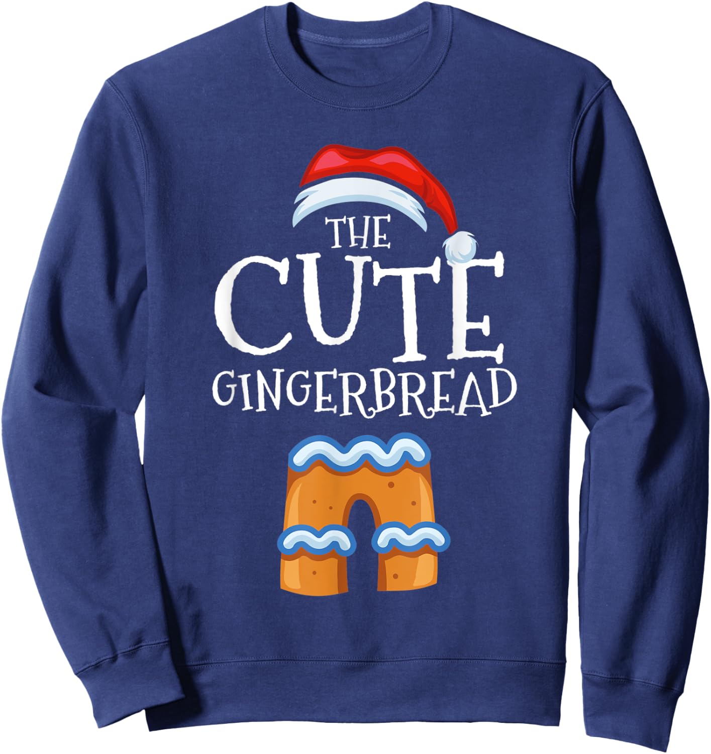 Cute Gingerbread Family Matching Group Christmas Gift Sweatshirt - Sweatshirt | Navy