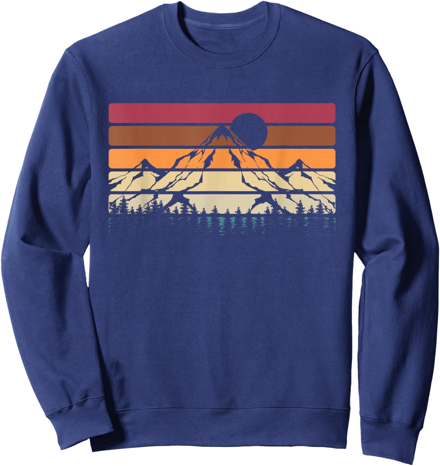 Mountaineers Nature Lovers Forest Retro Hiking Sweatshirt - Sweatshirt | Navy