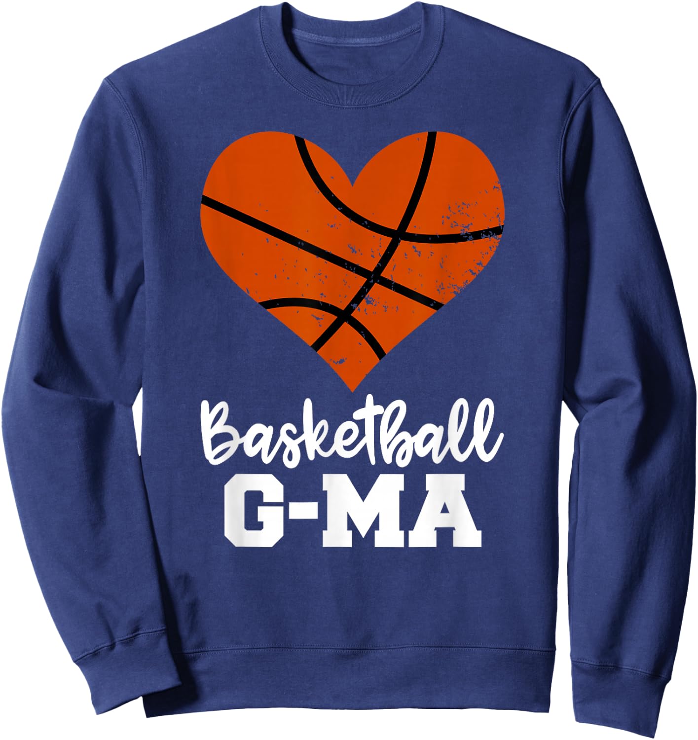 Basketball G-Ma Funny Basketball Heart Grandma GeeMa Sweatshirt - Sweatshirt | Navy
