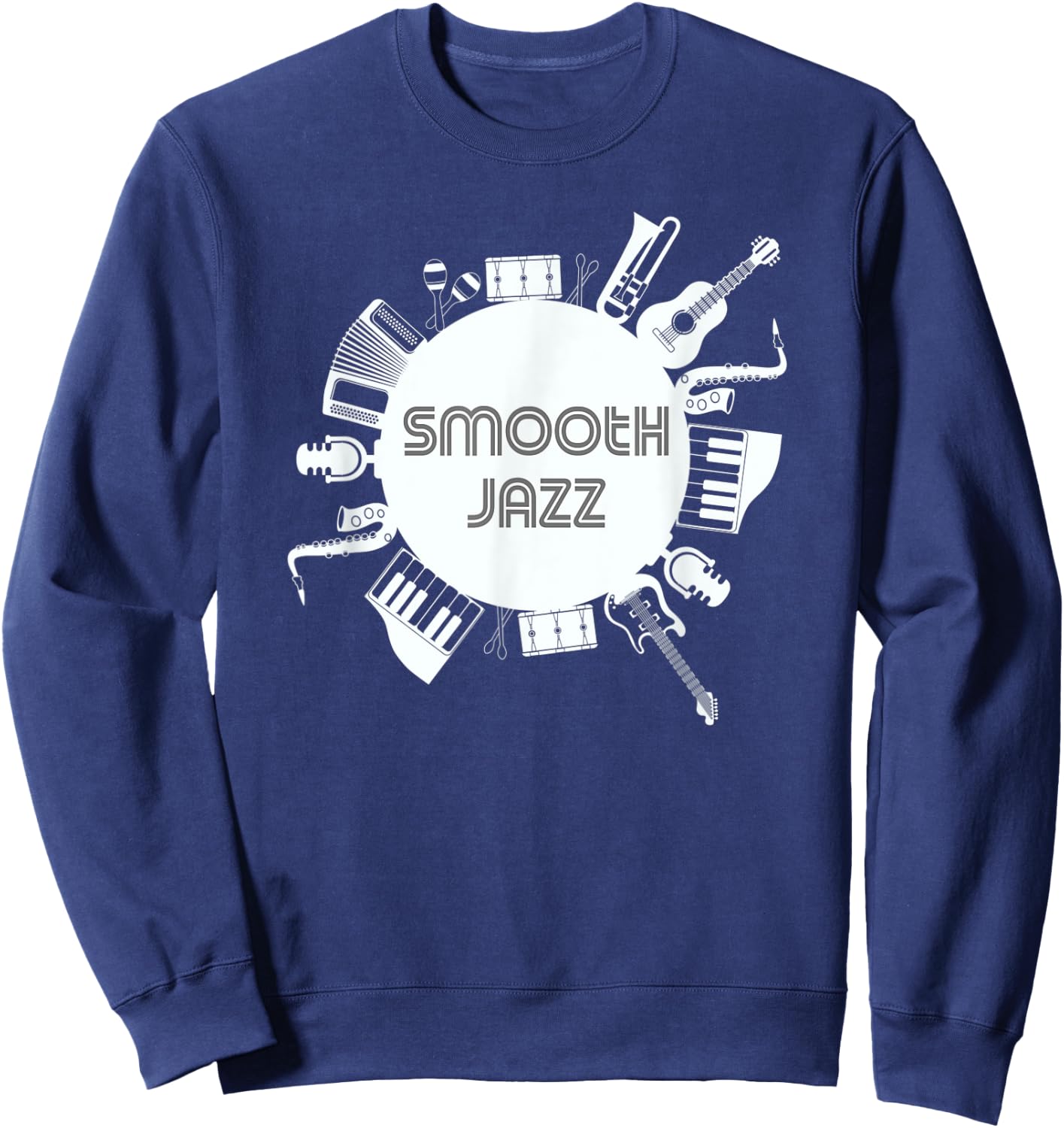 Smooth Jazz Fest Instruments Musician Jazz Festival Concert Sweatshirt - Sweatshirt | Navy