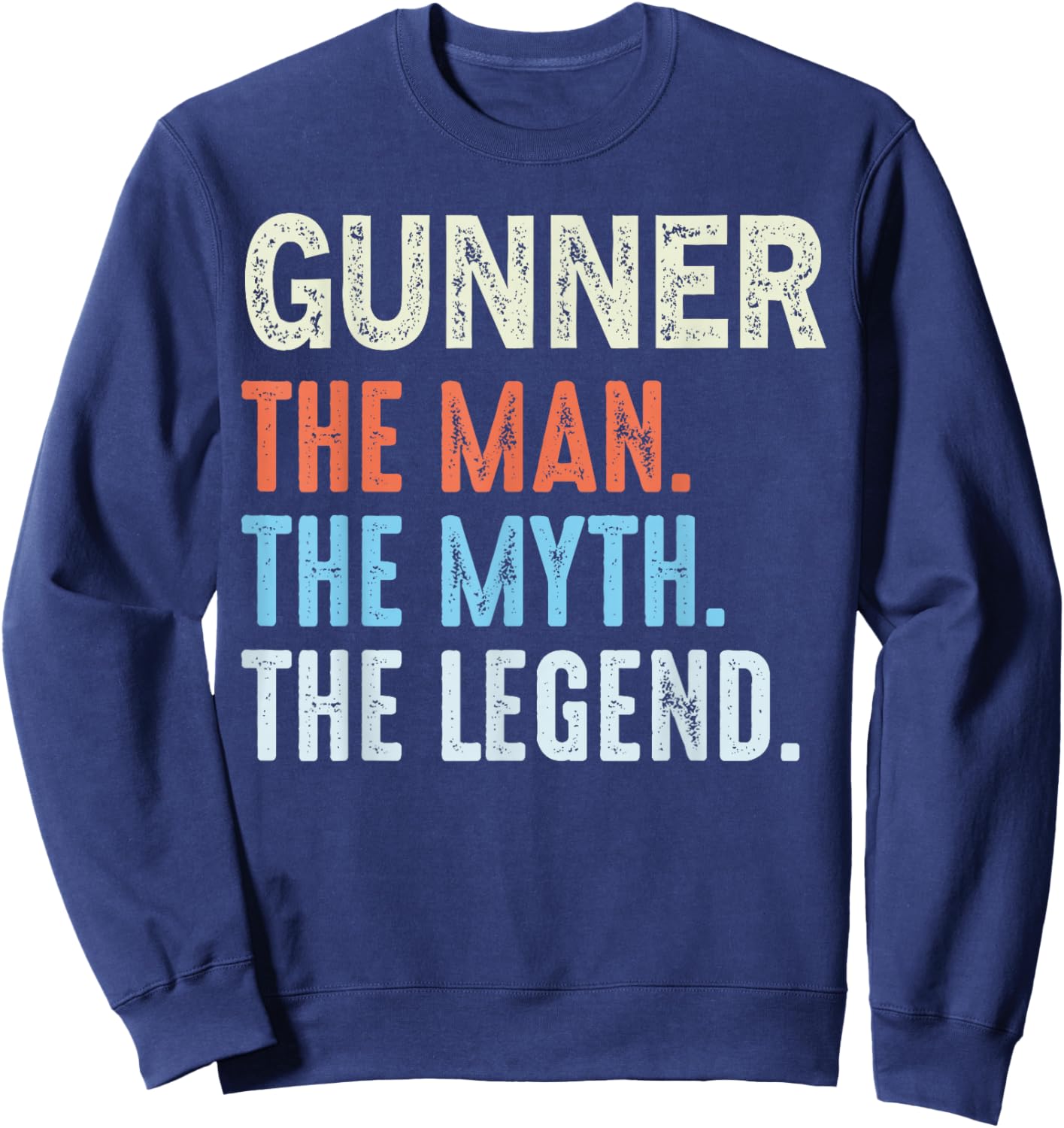 Gunner The Legend Name Personalized Cute Idea Men Vintage Sweatshirt - Sweatshirt | Navy