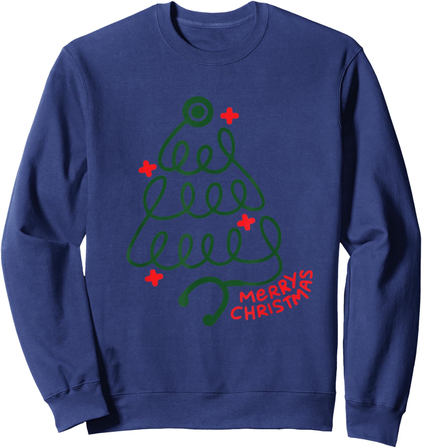 Merry Christmas Stethoscope CNA Nurse Holiday Medical Worker Sweatshirt - Sweatshirt | Navy