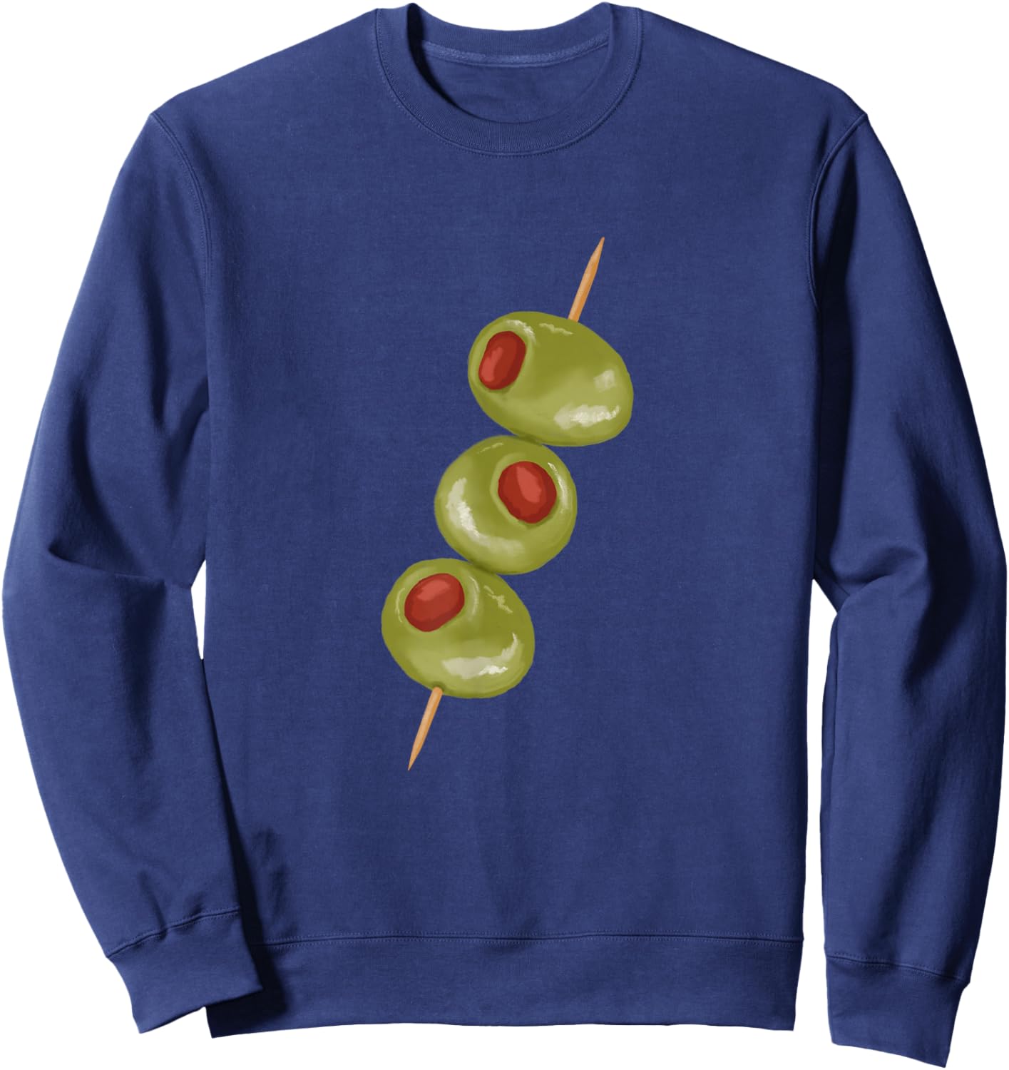 Olives on a toothpick, martini cocktail ready Sweatshirt - Sweatshirt | Navy