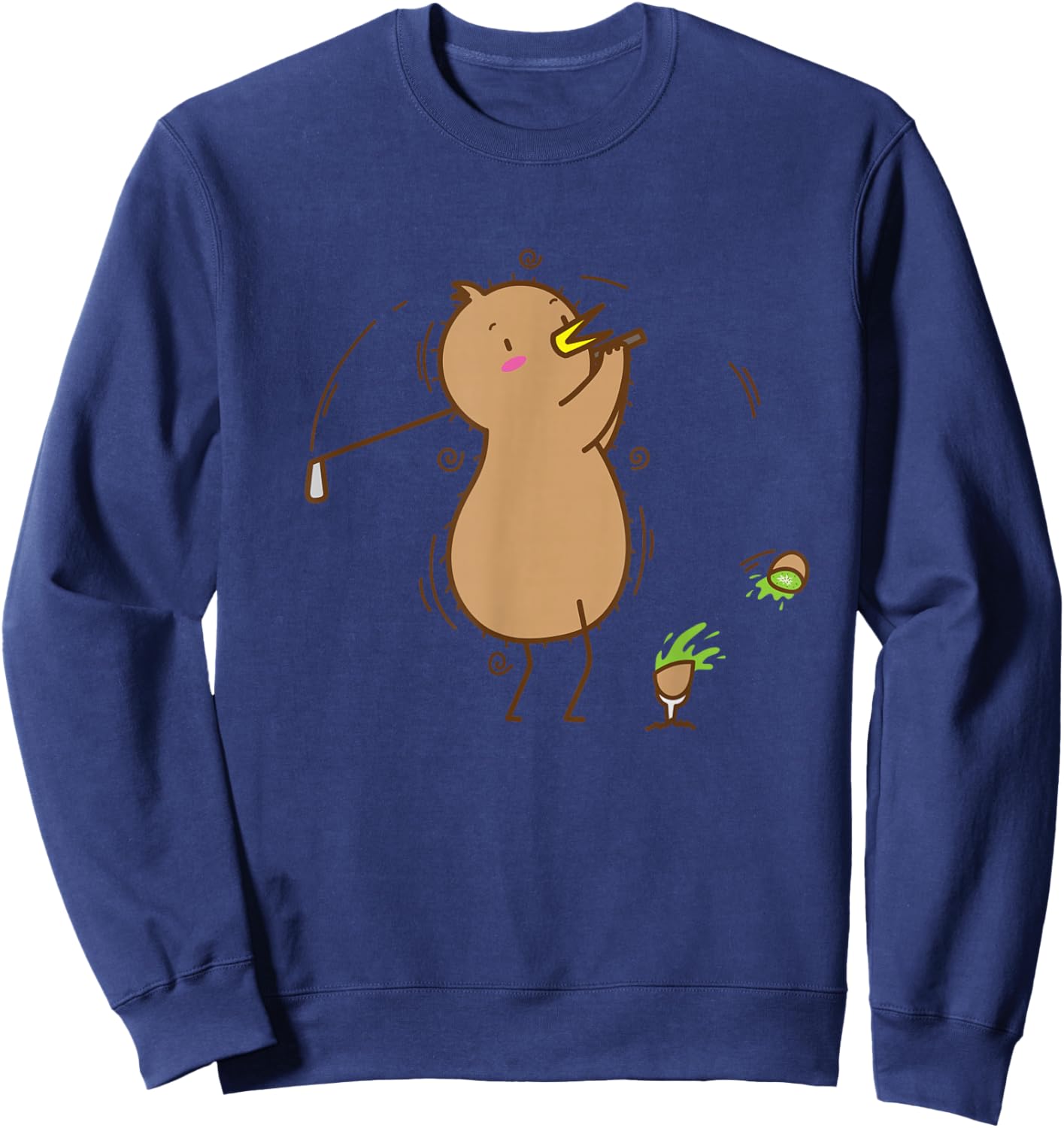 Kiwi playing Golf Kiwi Bird and Fruit Sweatshirt - Sweatshirt | Navy