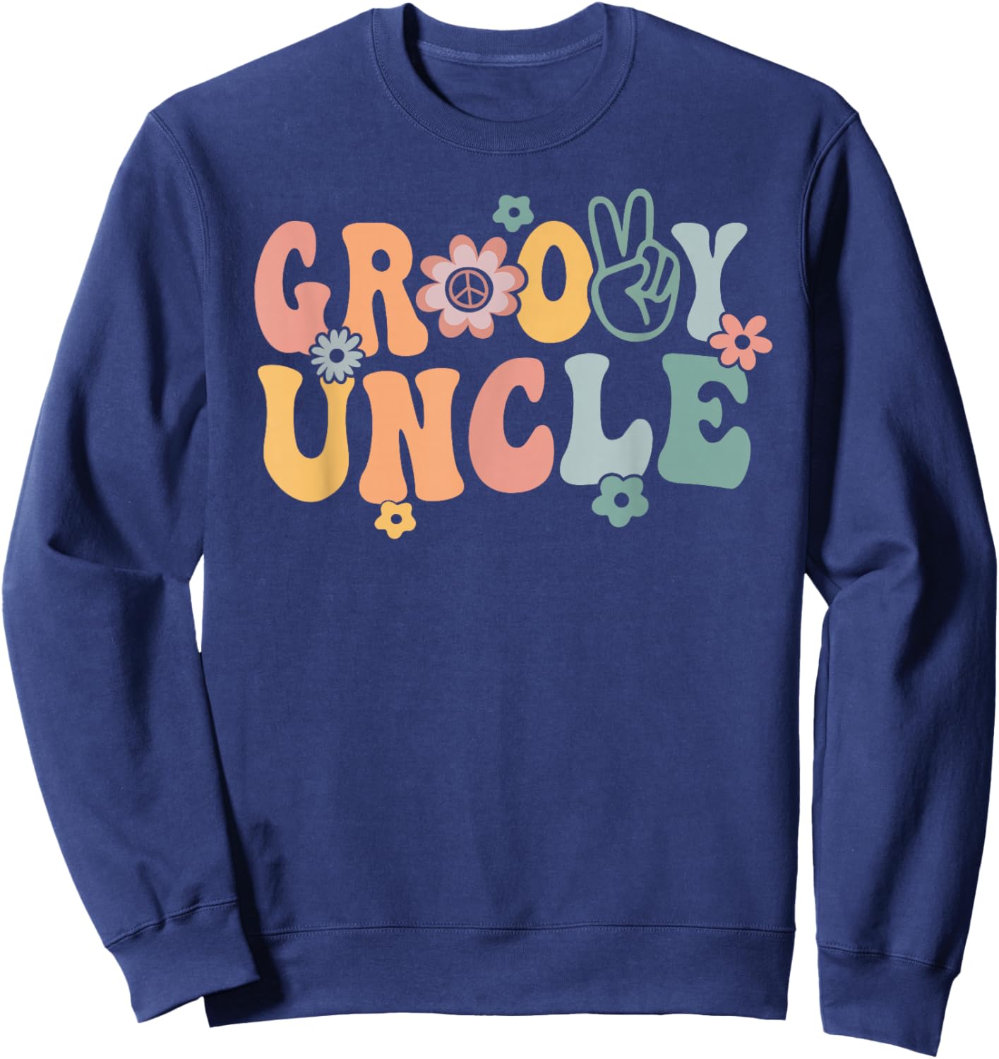 Groovy Uncle Retro Tio Matching Family 1st Birthday Party Sweatshirt - Sweatshirt | Navy