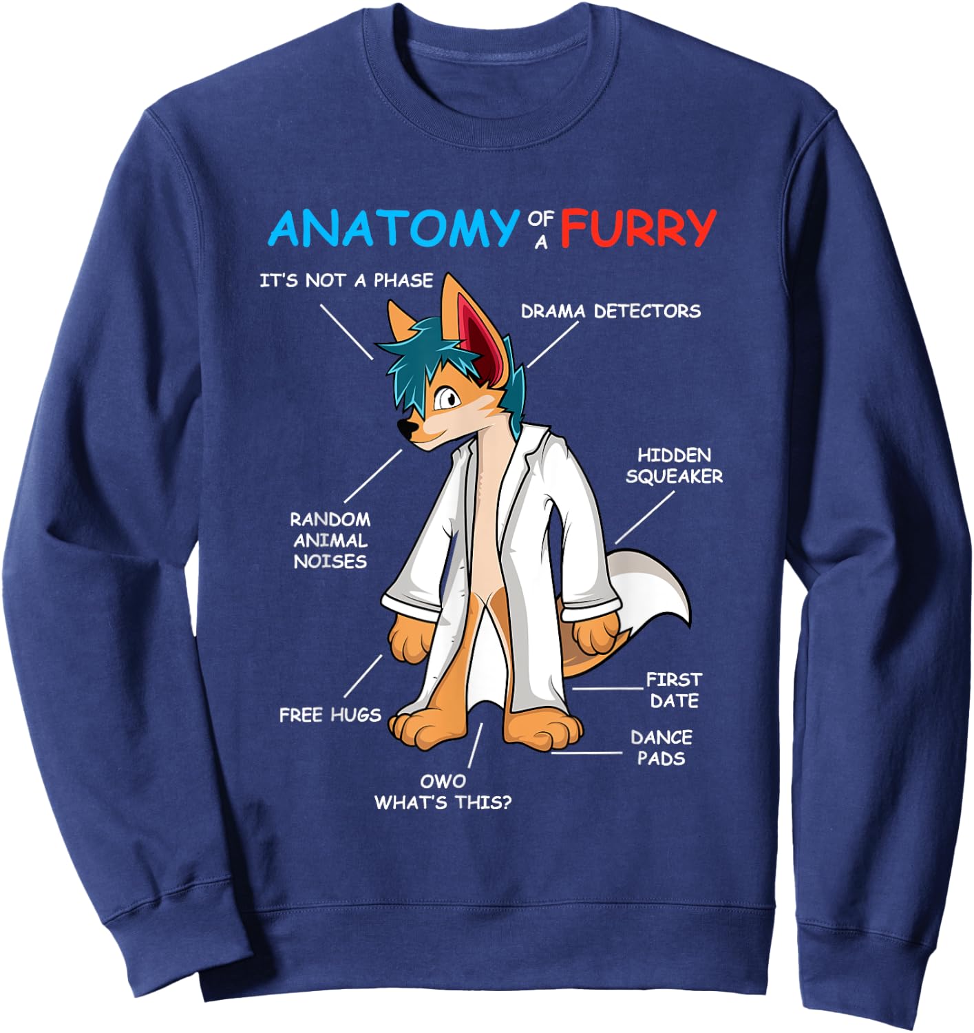 Fur Owner's Anatomy Sweatshirt - Sweatshirt | Navy