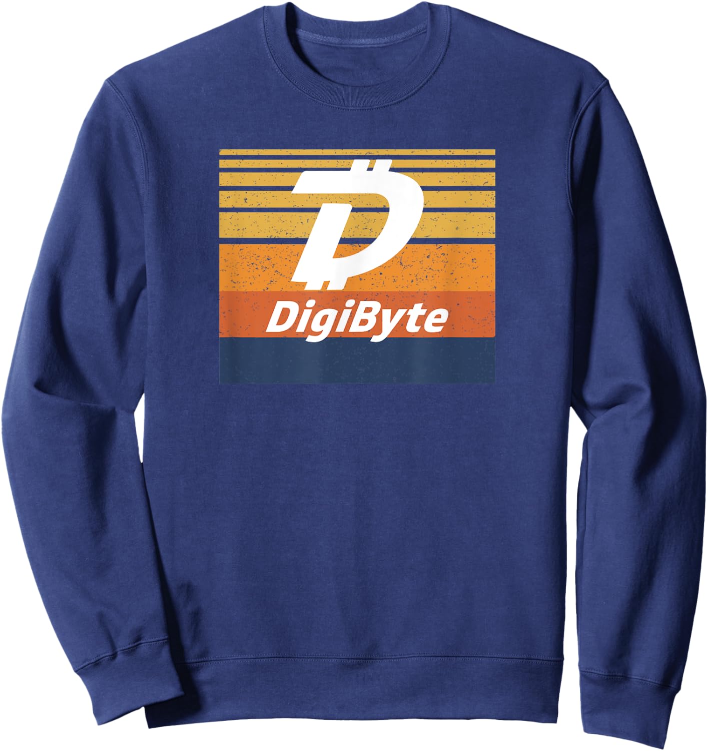Digibyte Crypto Block Sunset DGB Cryptocurrency Color Tones Sweatshirt - Sweatshirt | Navy