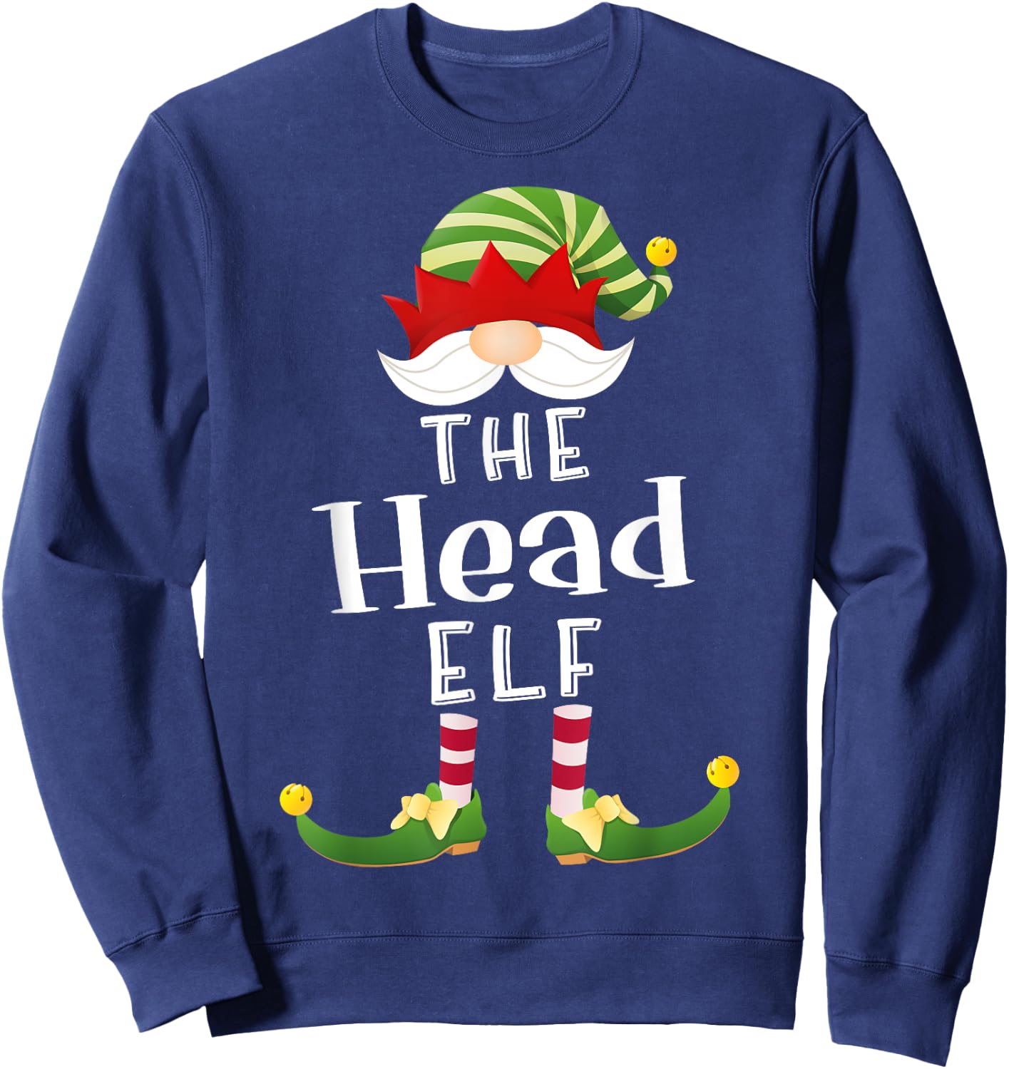 Head Elf Group Christmas Funny Pajama Party Sweatshirt - Sweatshirt | Navy