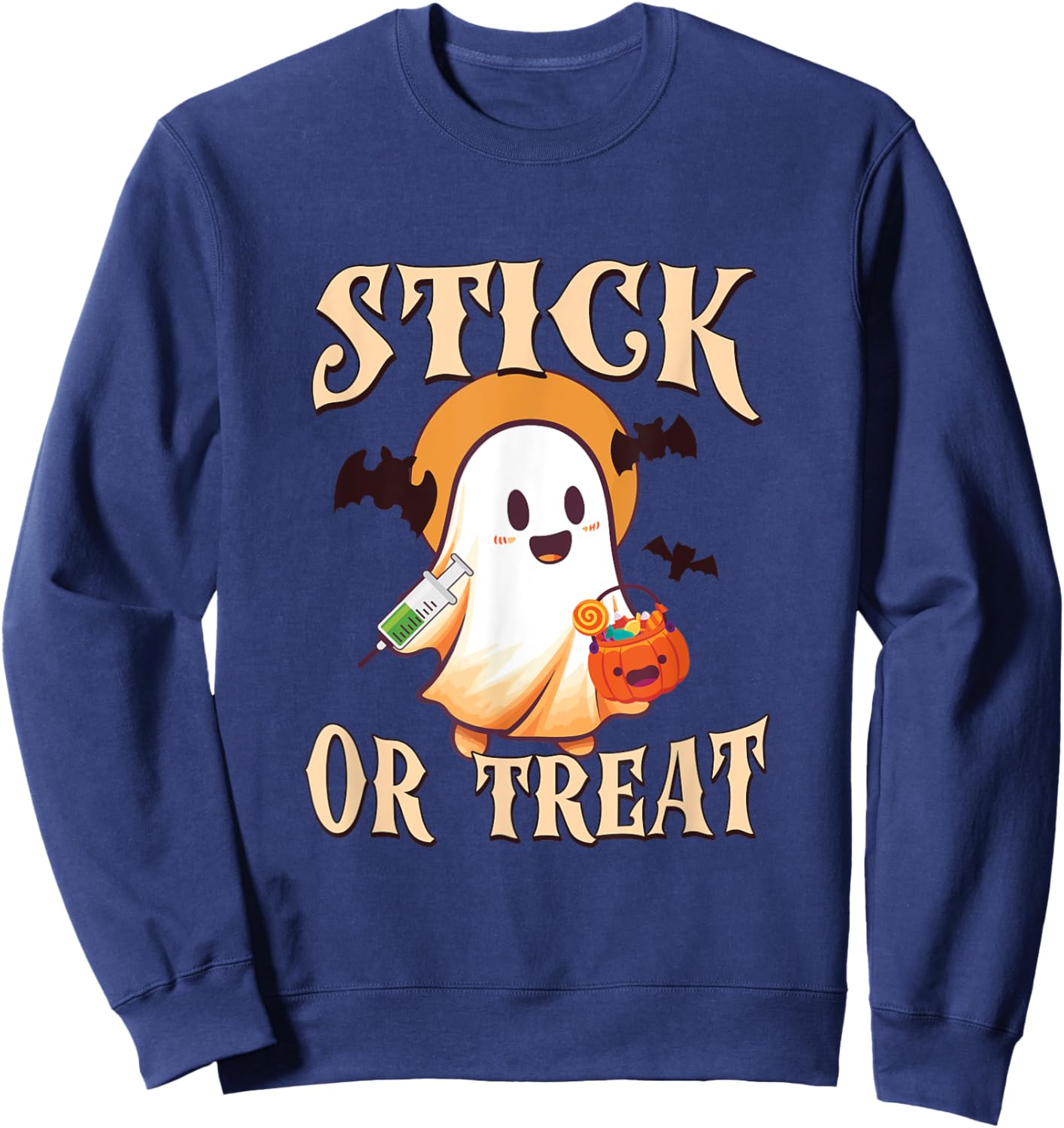 Halloween Nurse Fall Phlebotomy Tech Phlebotomist CRNA ER Sweatshirt - Sweatshirt | Navy