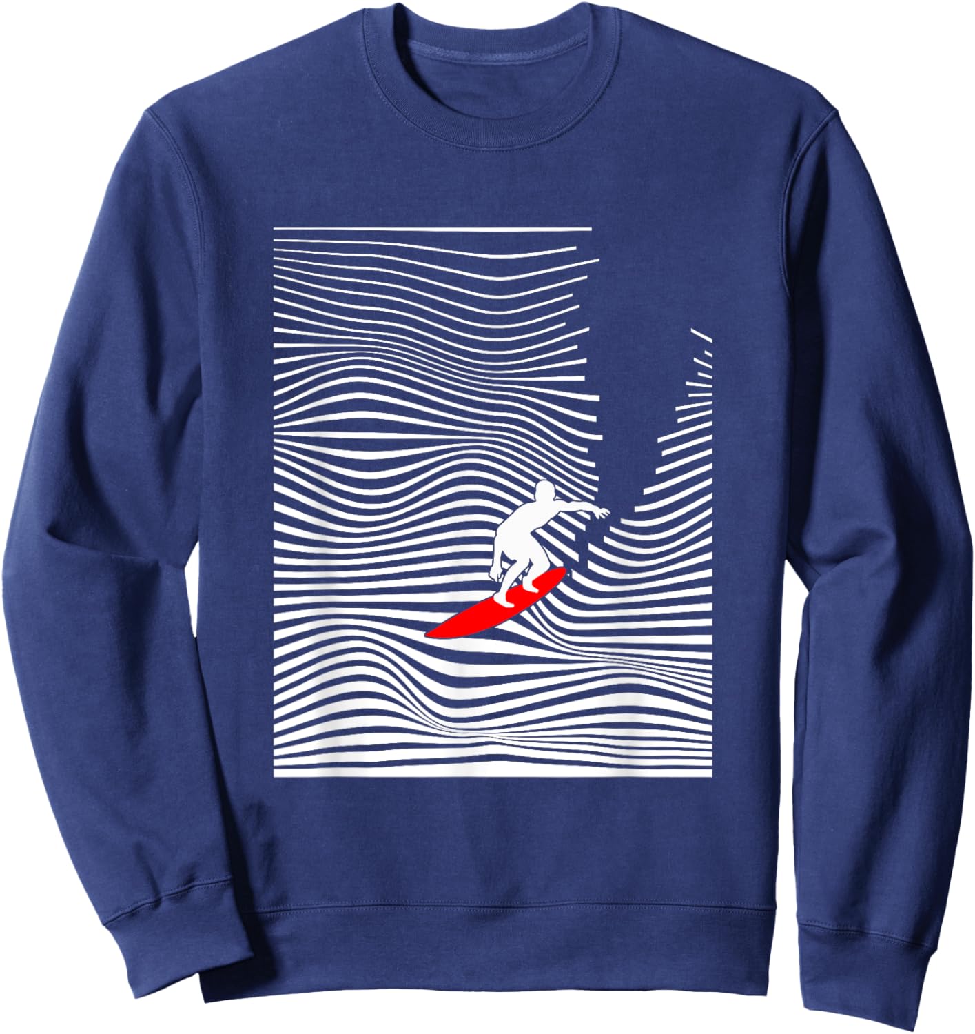Surf minimal, surf design, minimal waves. Abstract Surf Sweatshirt - Sweatshirt | Navy