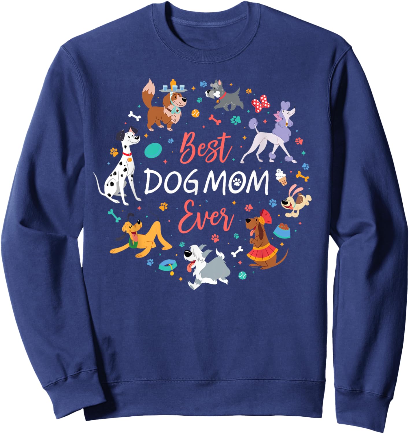 Disney Pet Parent Mother’s Day Disney Dogs Best Dog Mom Ever Sweatshirt - Sweatshirt | Navy